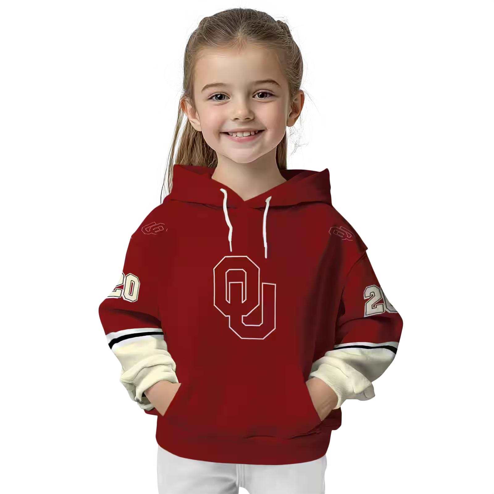 customized oklahoma sooners striped sleeves crimson hoodie top rated