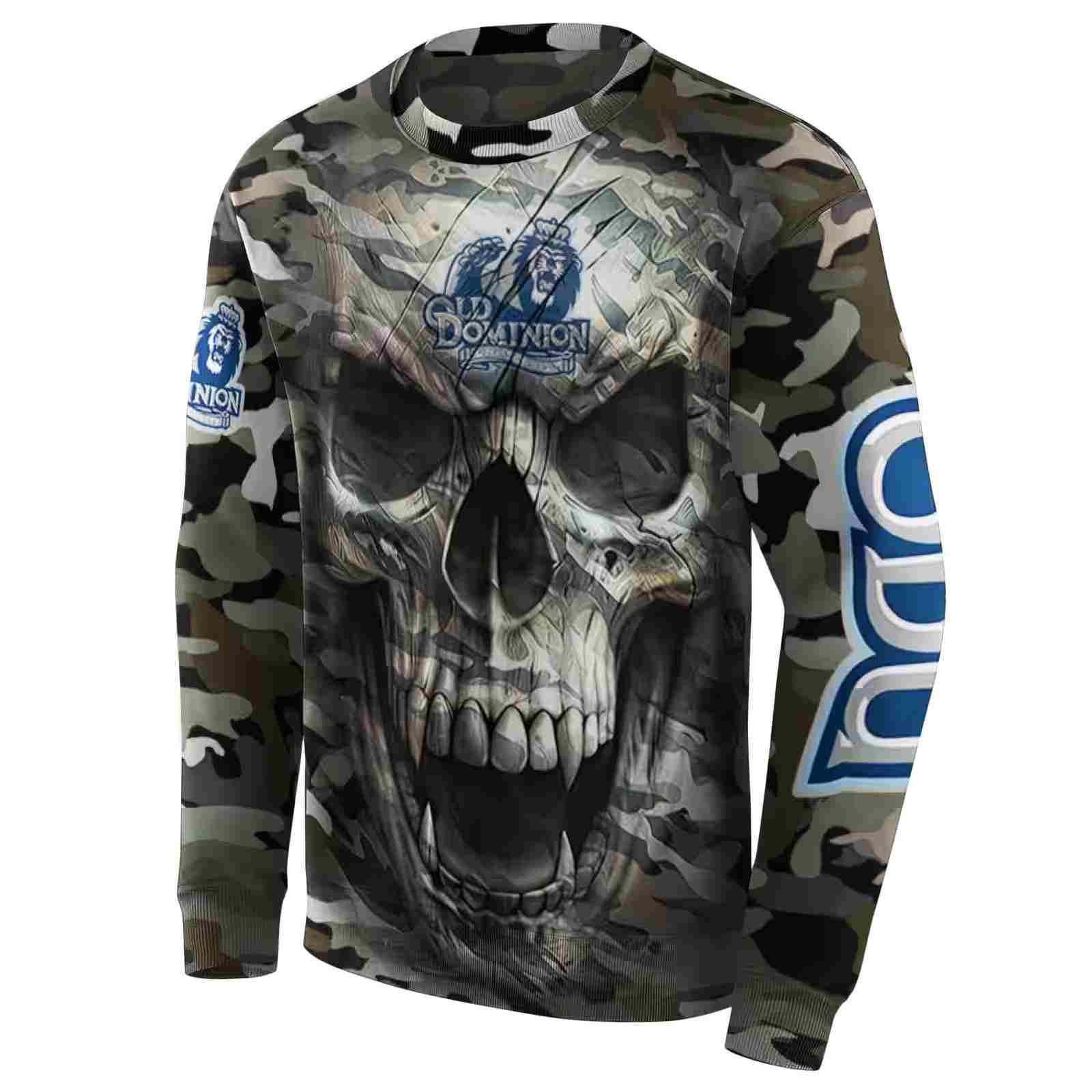 customized old dominion monarchs camo skull hoodie new arrival