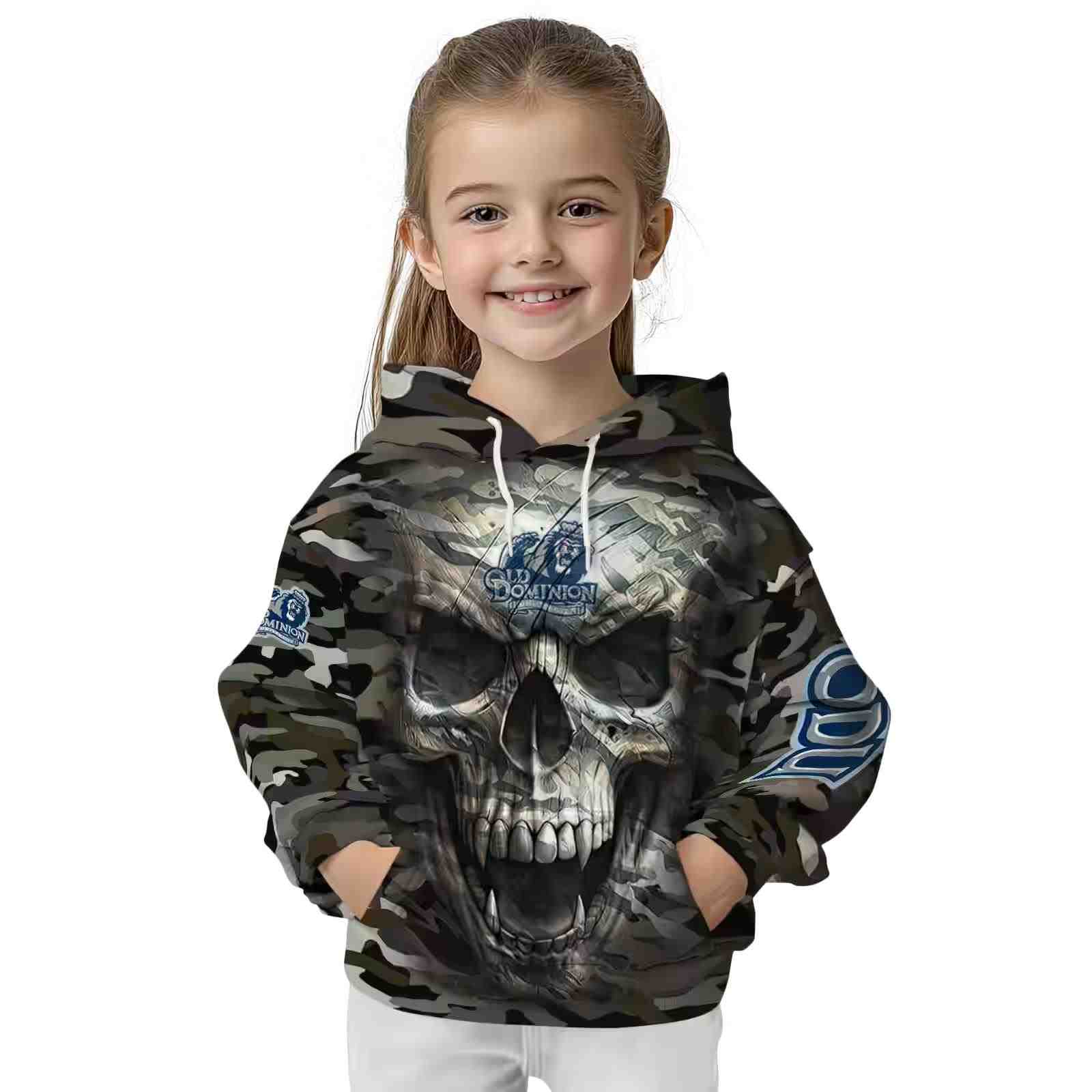 customized old dominion monarchs camo skull hoodie top rated