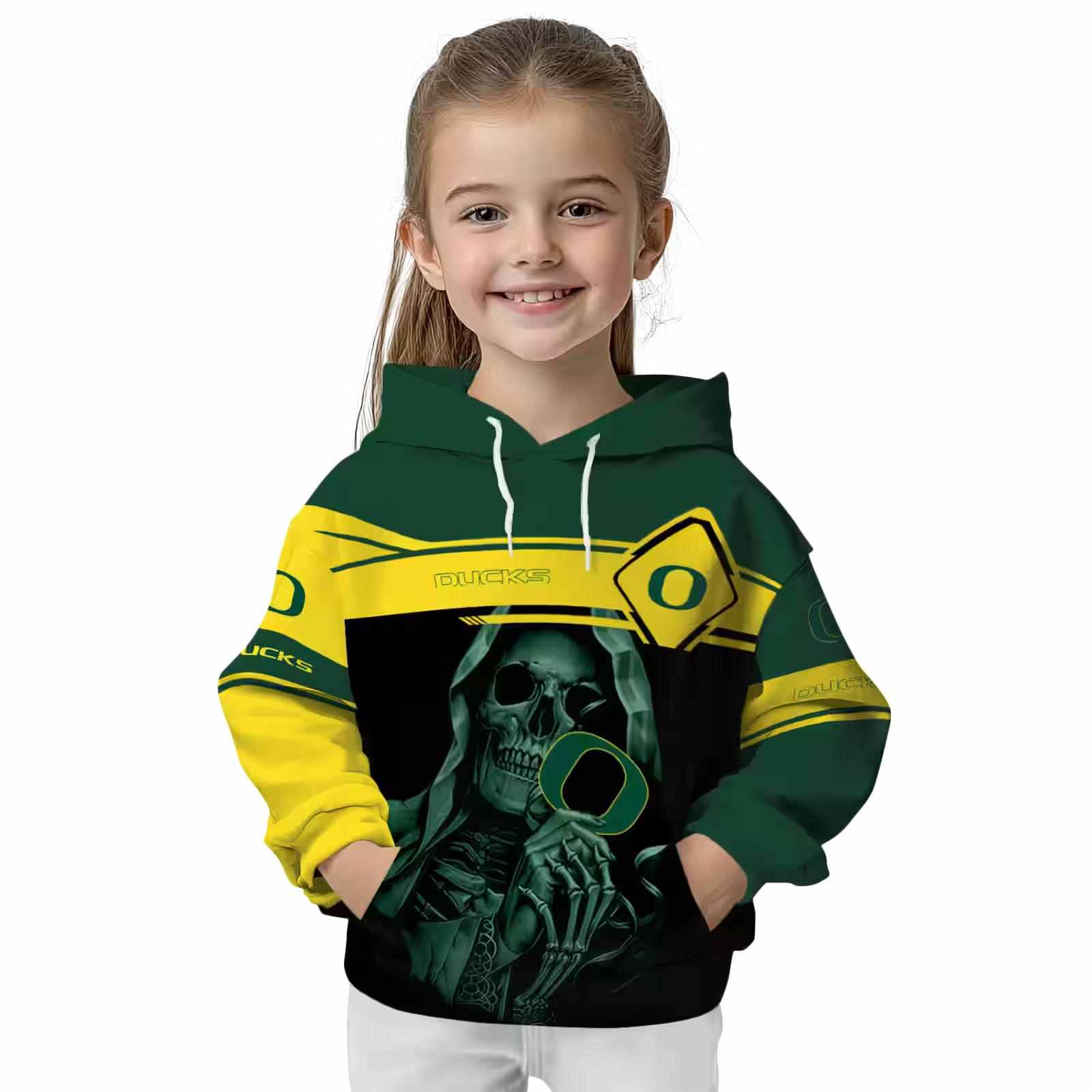 customized oregon ducks grim reaper green black hoodie top rated