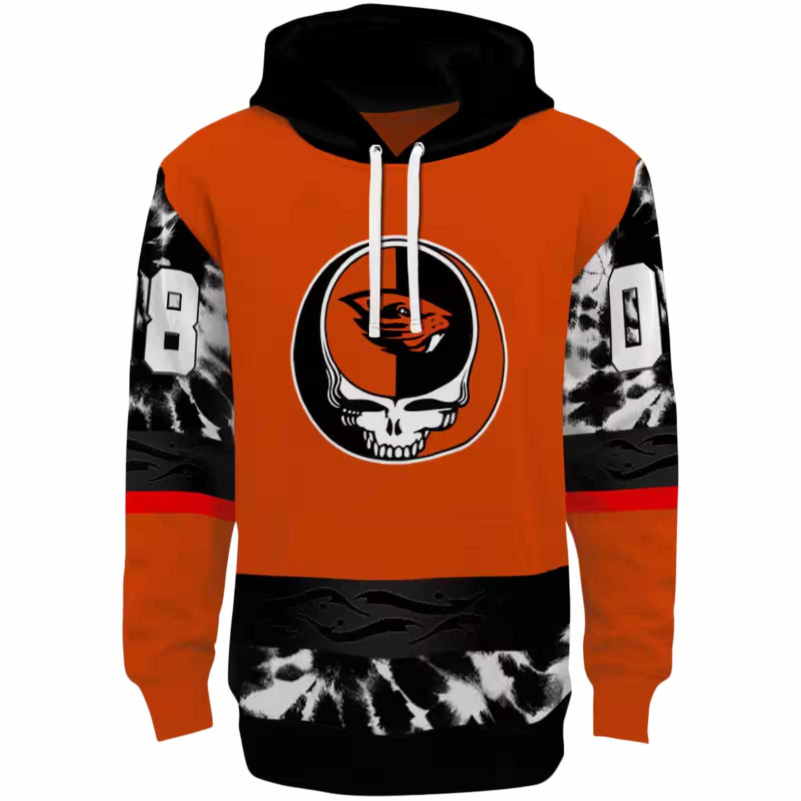 Customized Oregon State Beavers Grateful Vibes Orange Hoodie