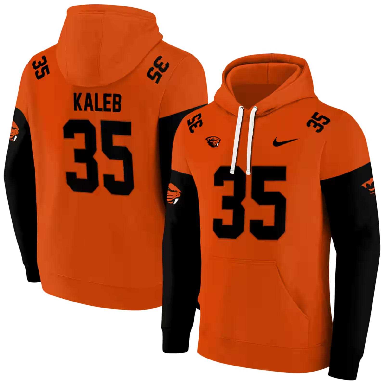 customized oregon state beavers minimal design orange hoodie fashion forward