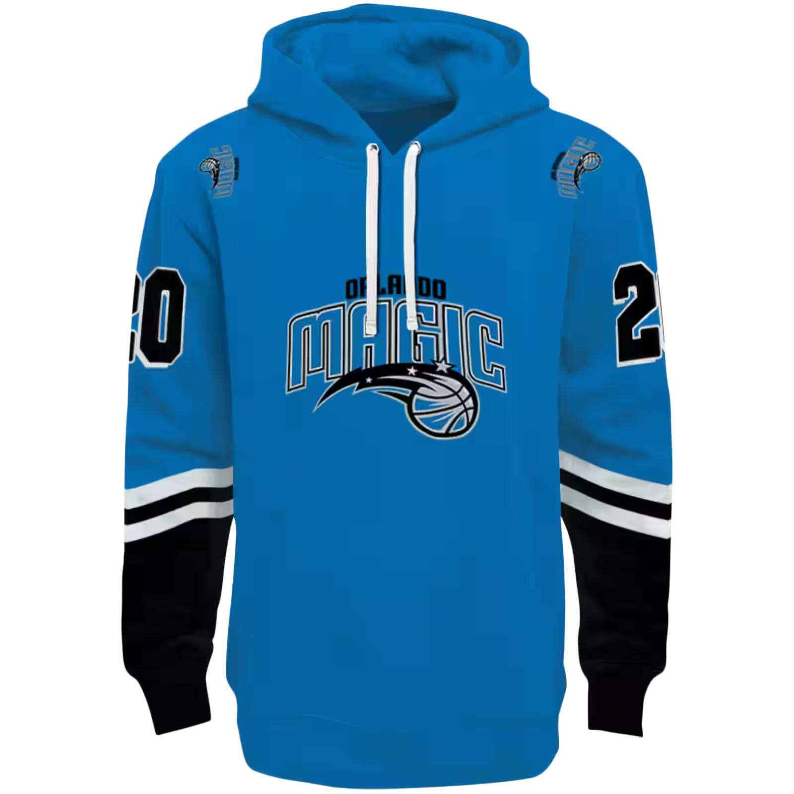 Customized Orlando Magic Striped Sleeves Blue Hoodie