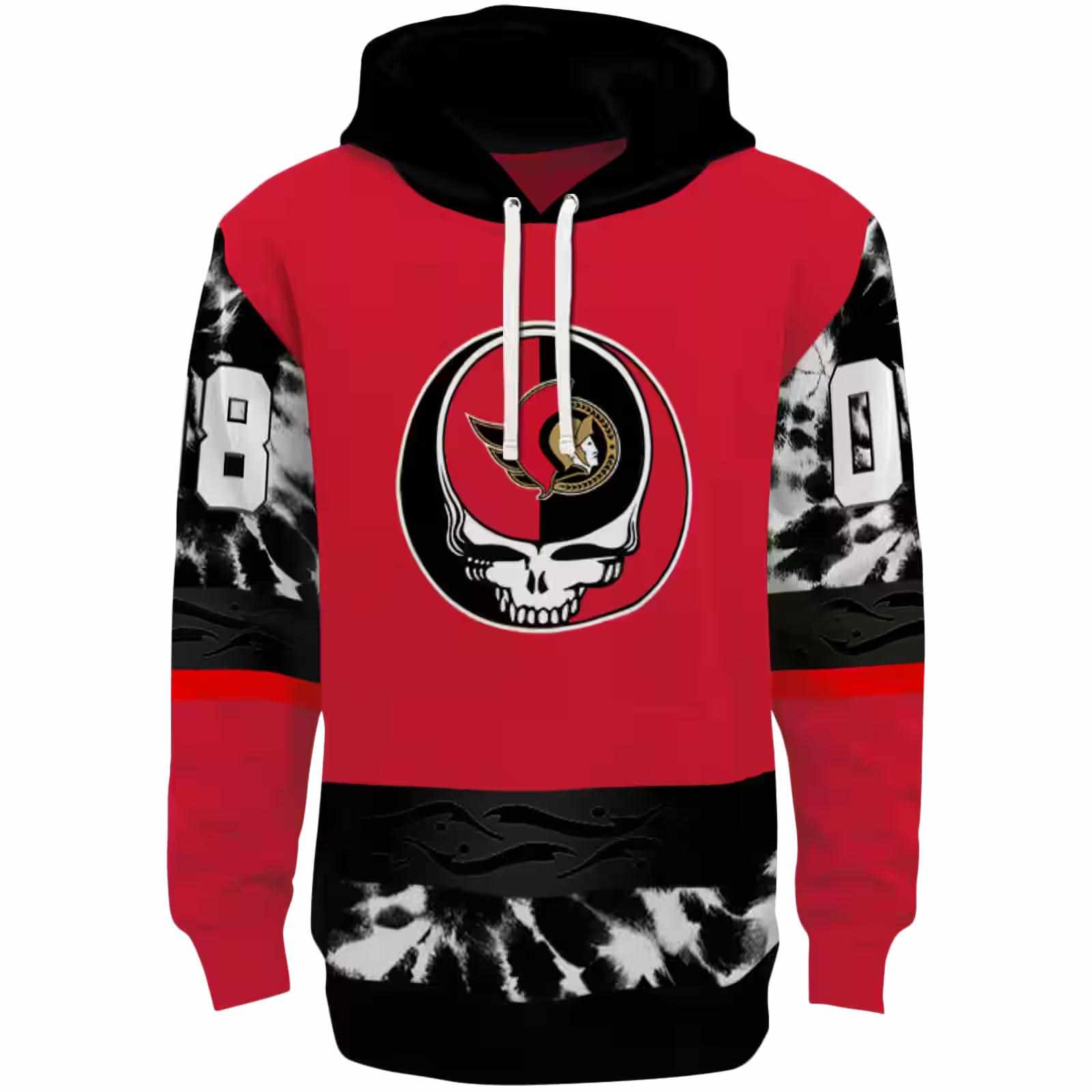 Customized Ottawa Senators Grateful Vibes Red Hoodie