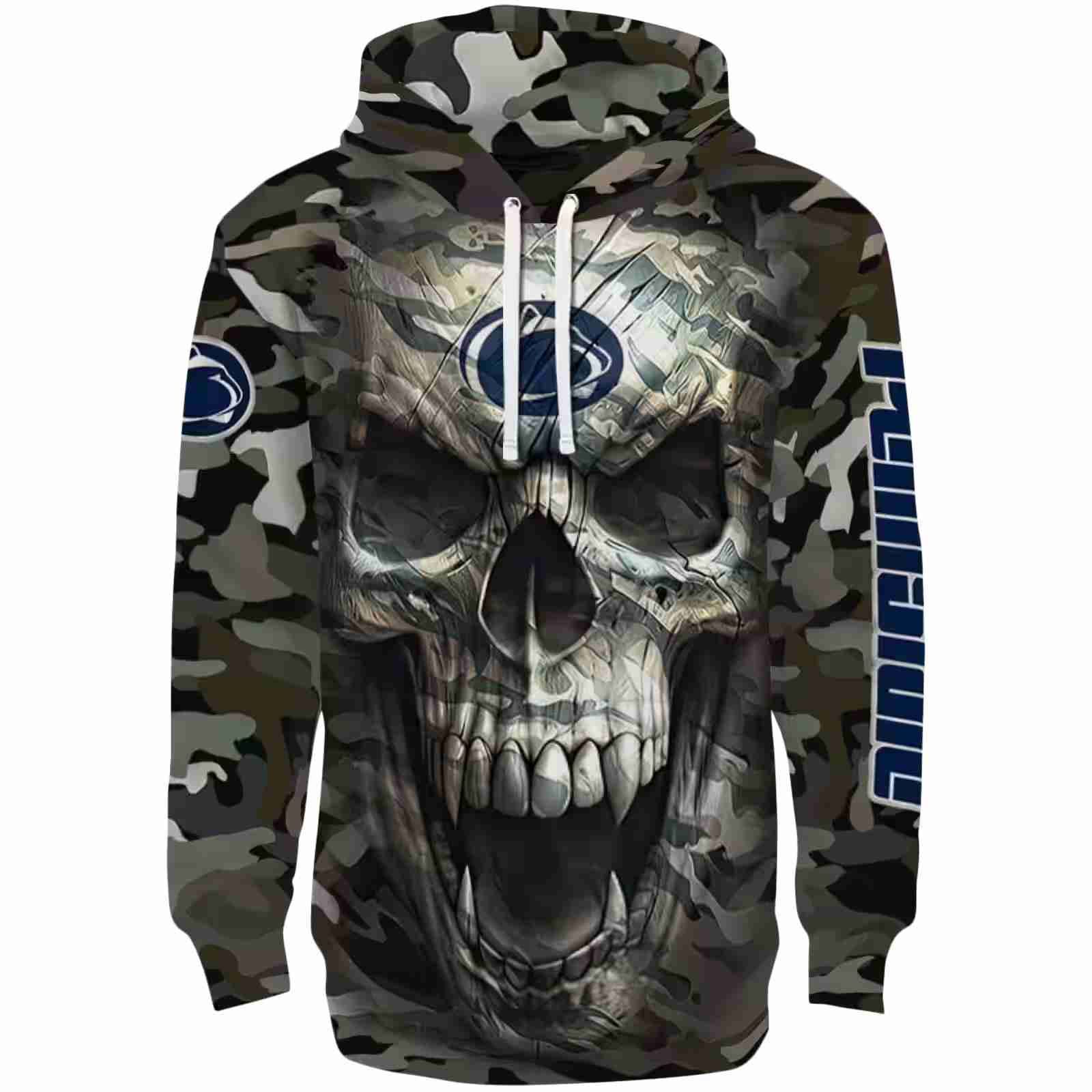 Customized Penn State Nittany Lions Camo Skull Hoodie