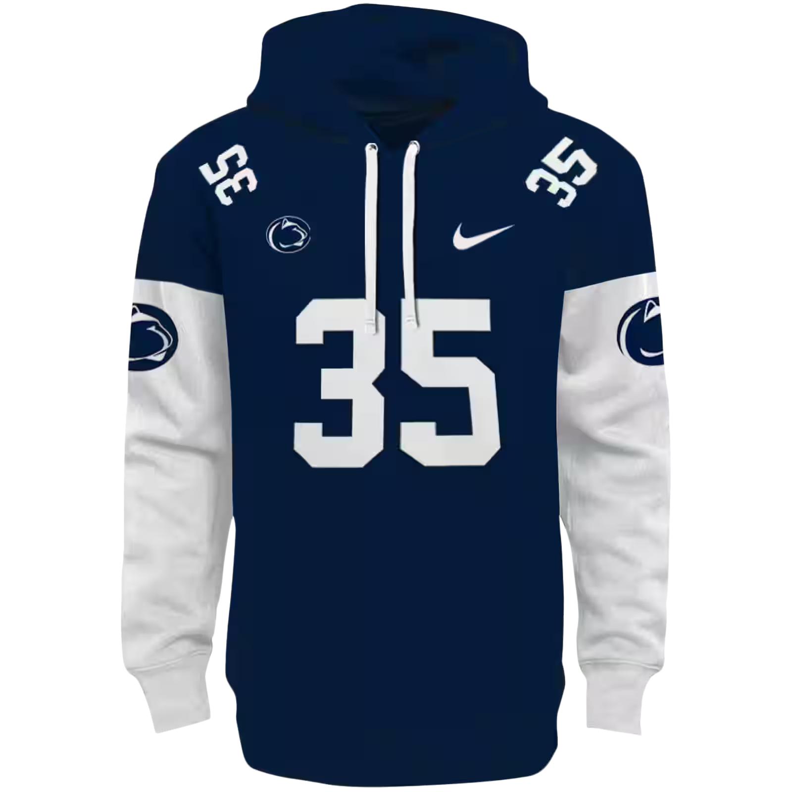 Customized Penn State Nittany Lions Minimal Design Blue Hoodie