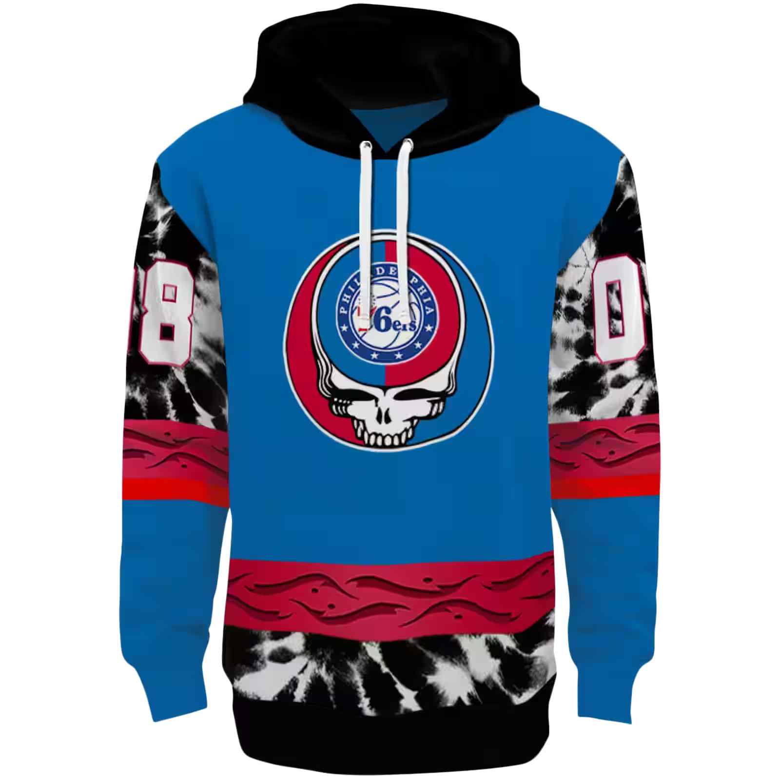 Customized Philadelphia 76ers Grateful Vibes Blue Hoodie