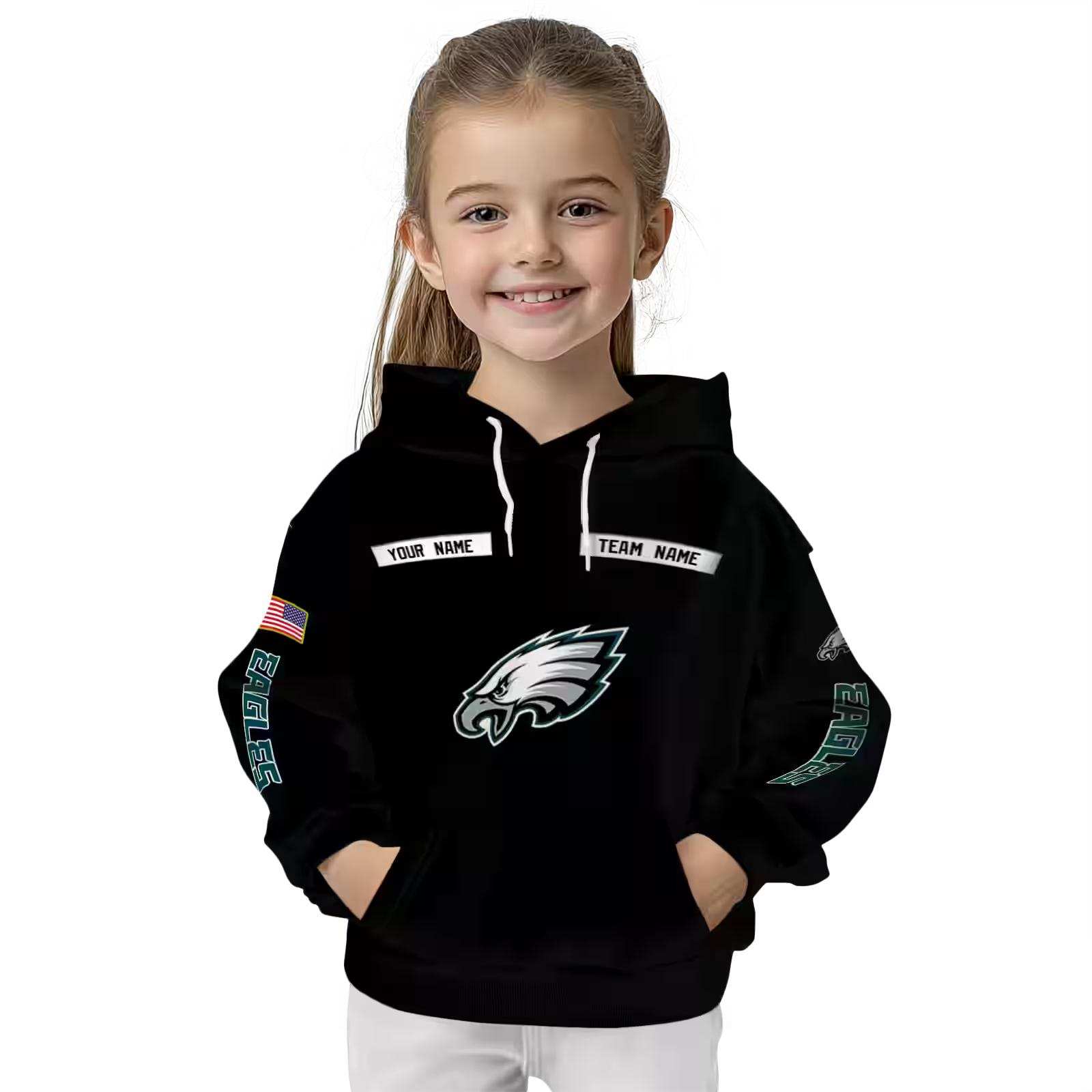 customized philadelphia eagles punisher skull black hoodie top rated