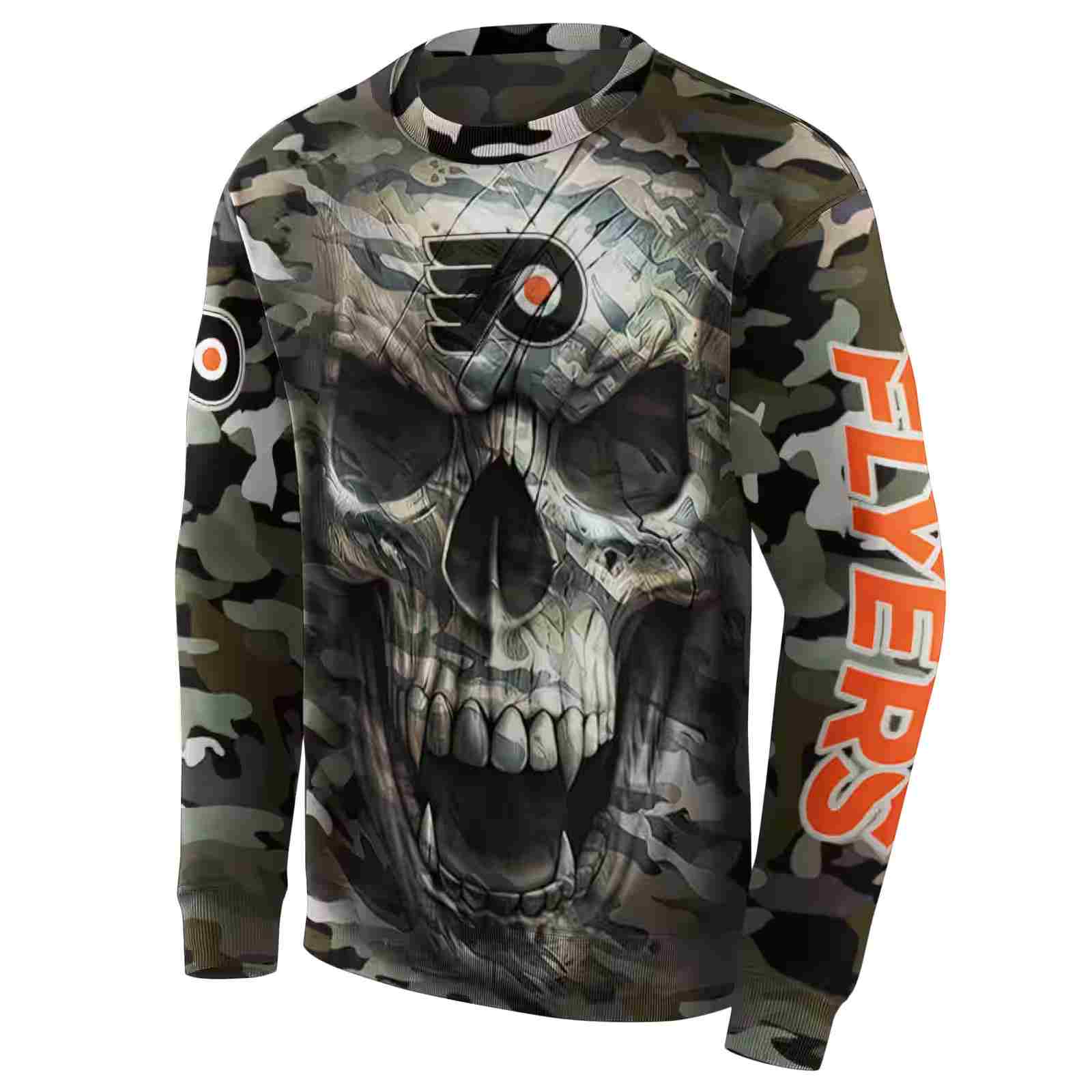 customized philadelphia flyers camo skull hoodie new arrival