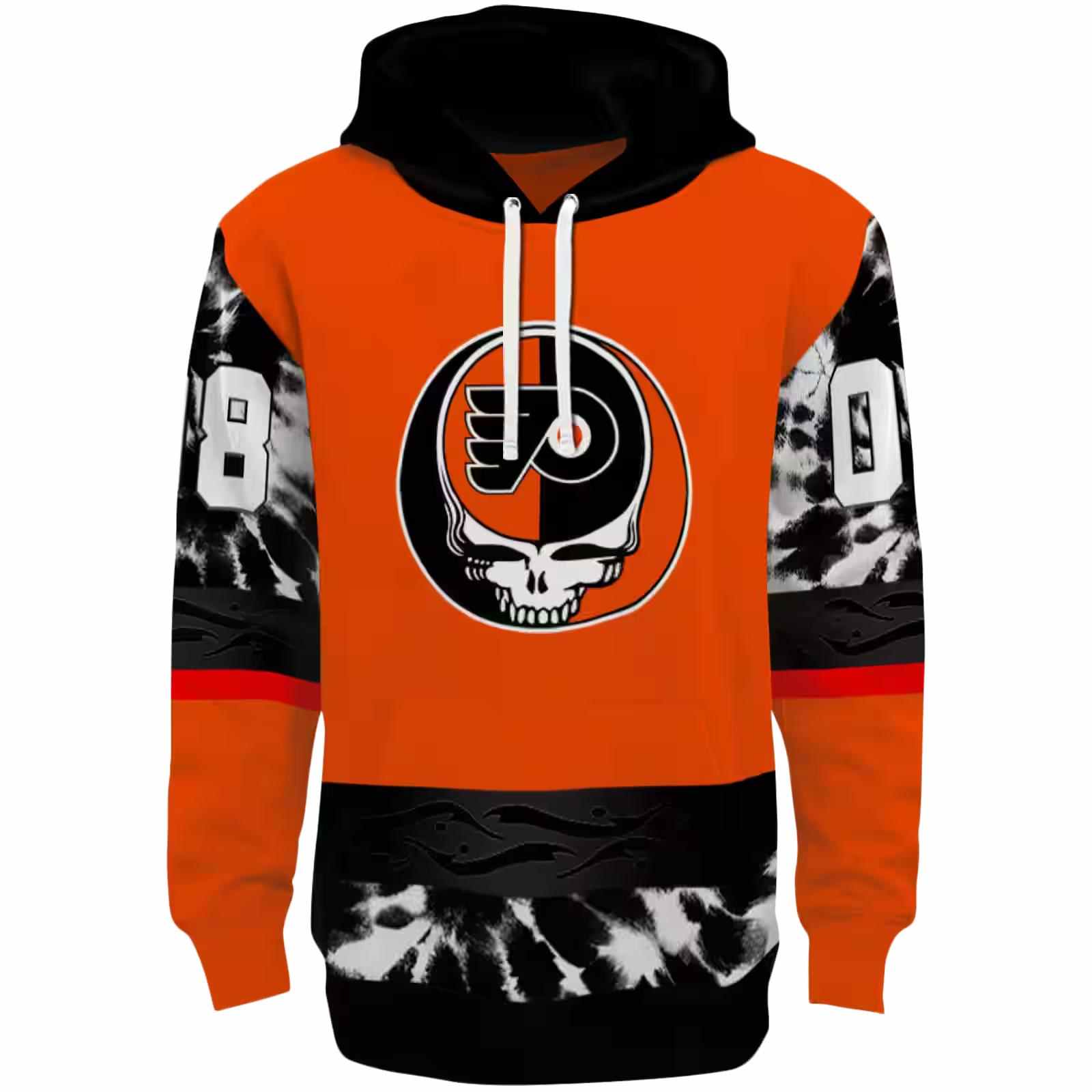 Customized Philadelphia Flyers Grateful Vibes Orange Hoodie