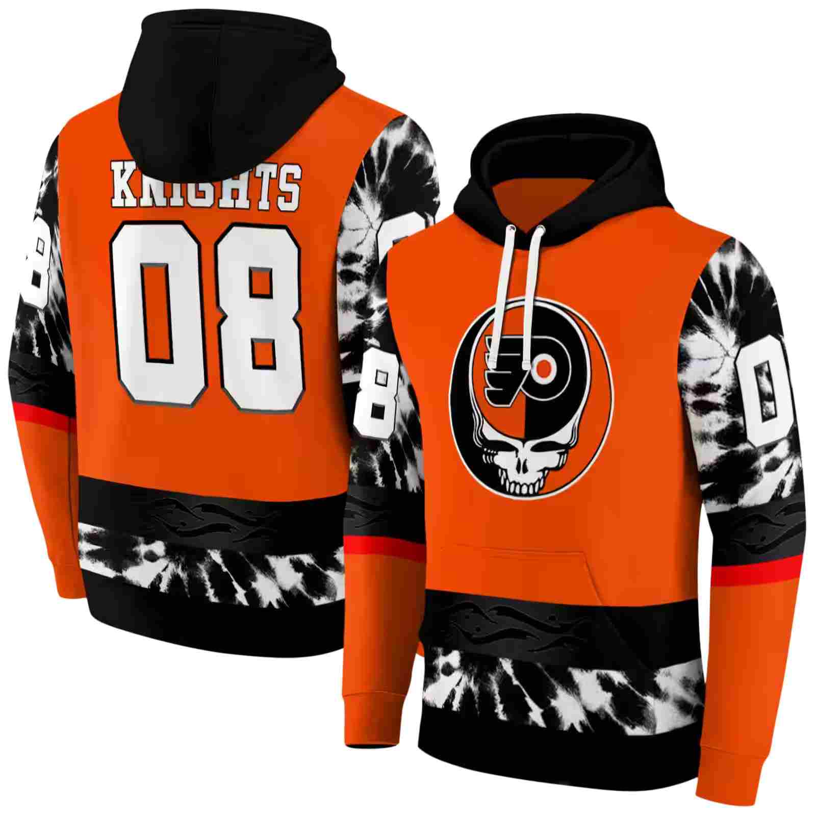 customized philadelphia flyers grateful vibes orange hoodie fashion forward