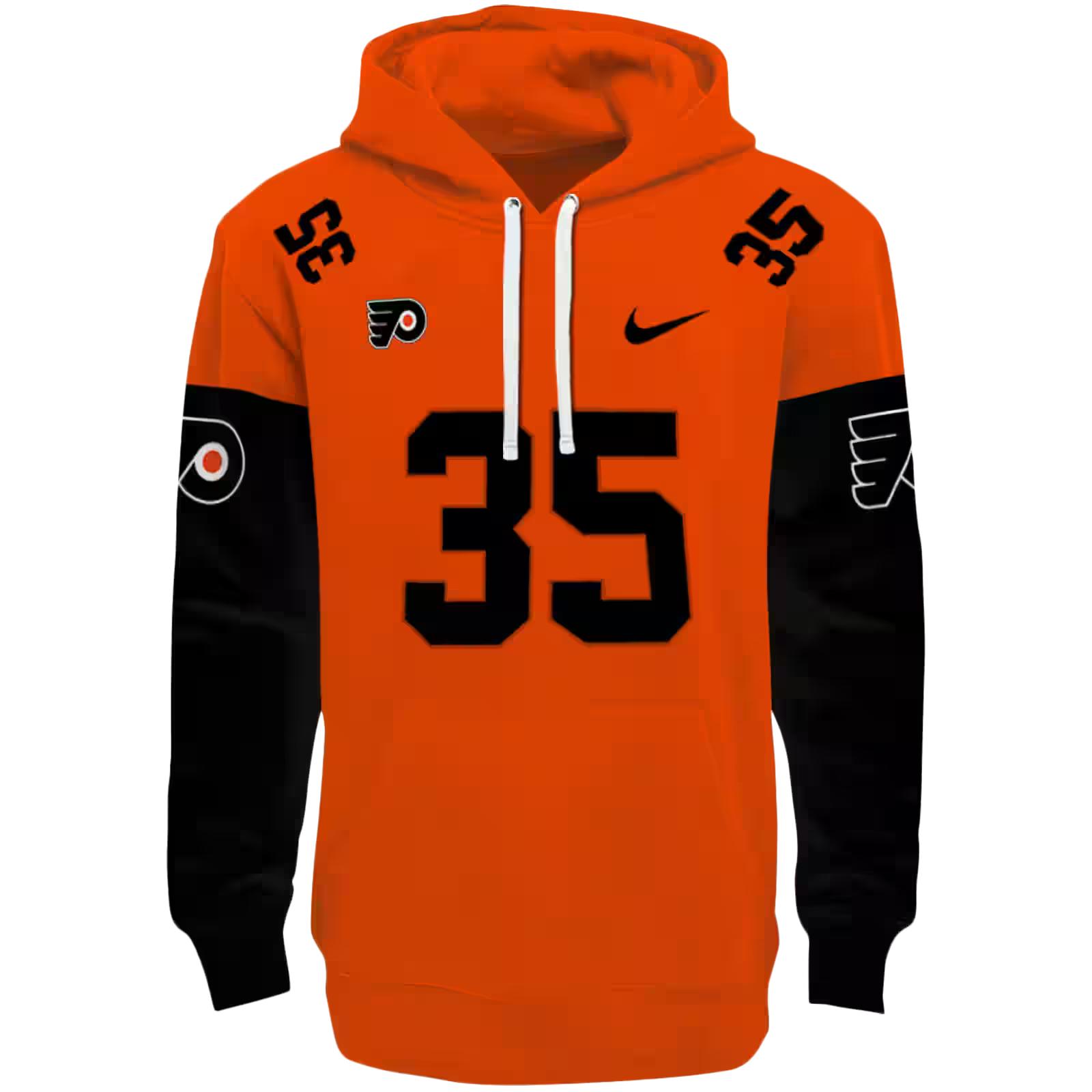 Customized Philadelphia Flyers Minimal Design Orange Hoodie