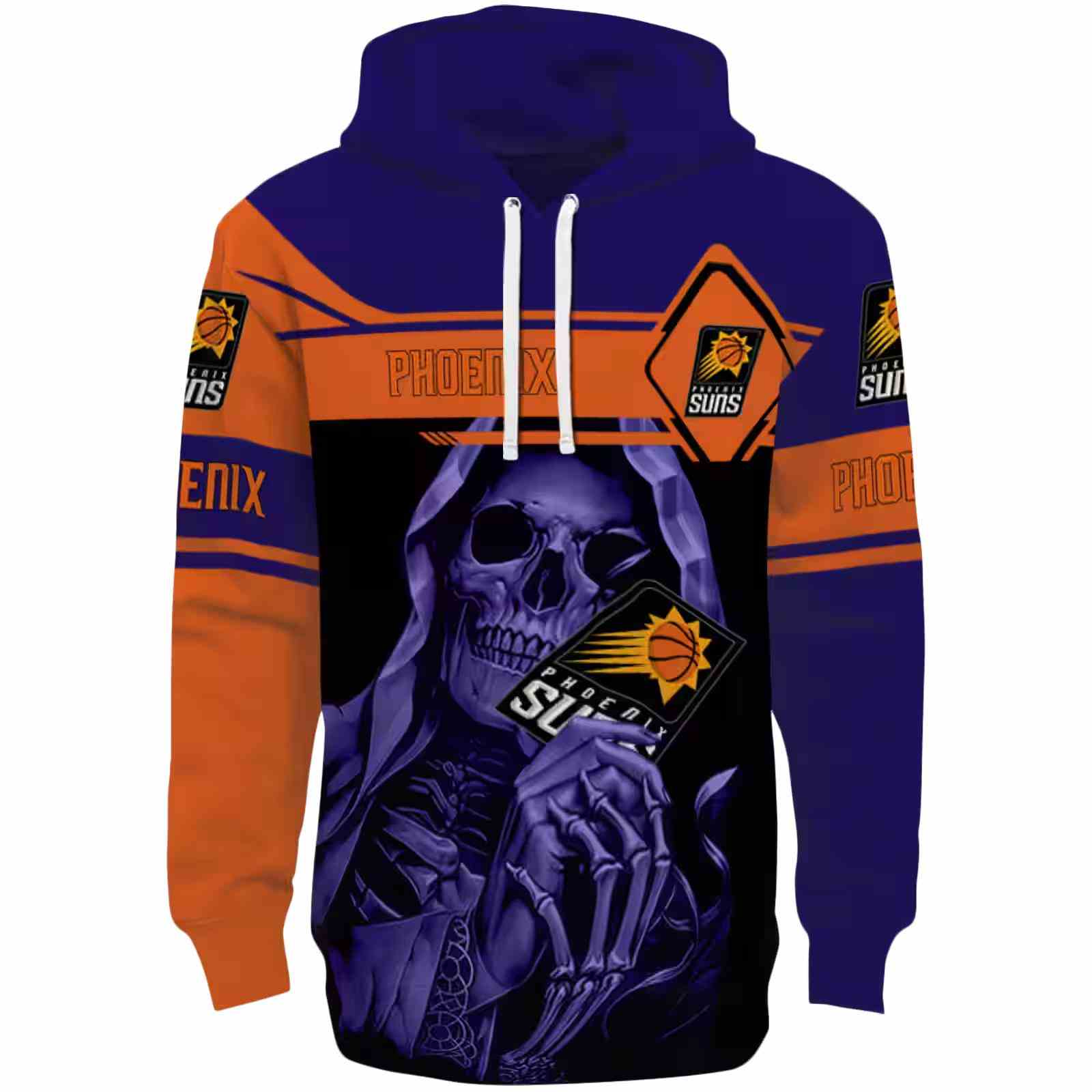 Customized Phoenix Suns Grim Reaper Purple Black Hoodie