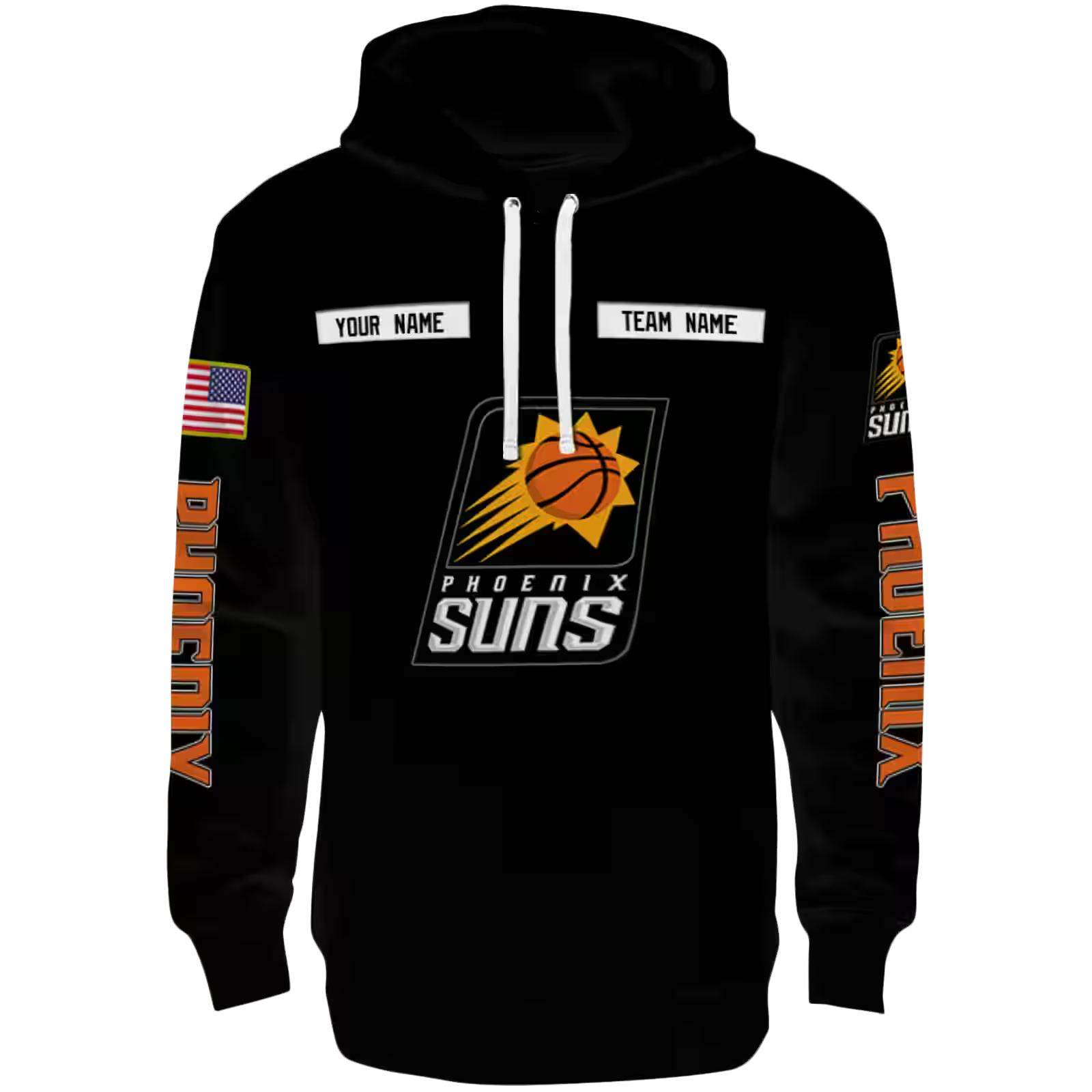 Customized Phoenix Suns Punisher Skull Black Hoodie