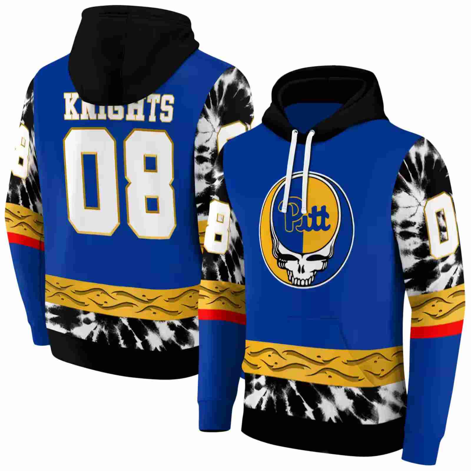 customized pittsburgh panthers grateful vibes royal blue hoodie fashion forward