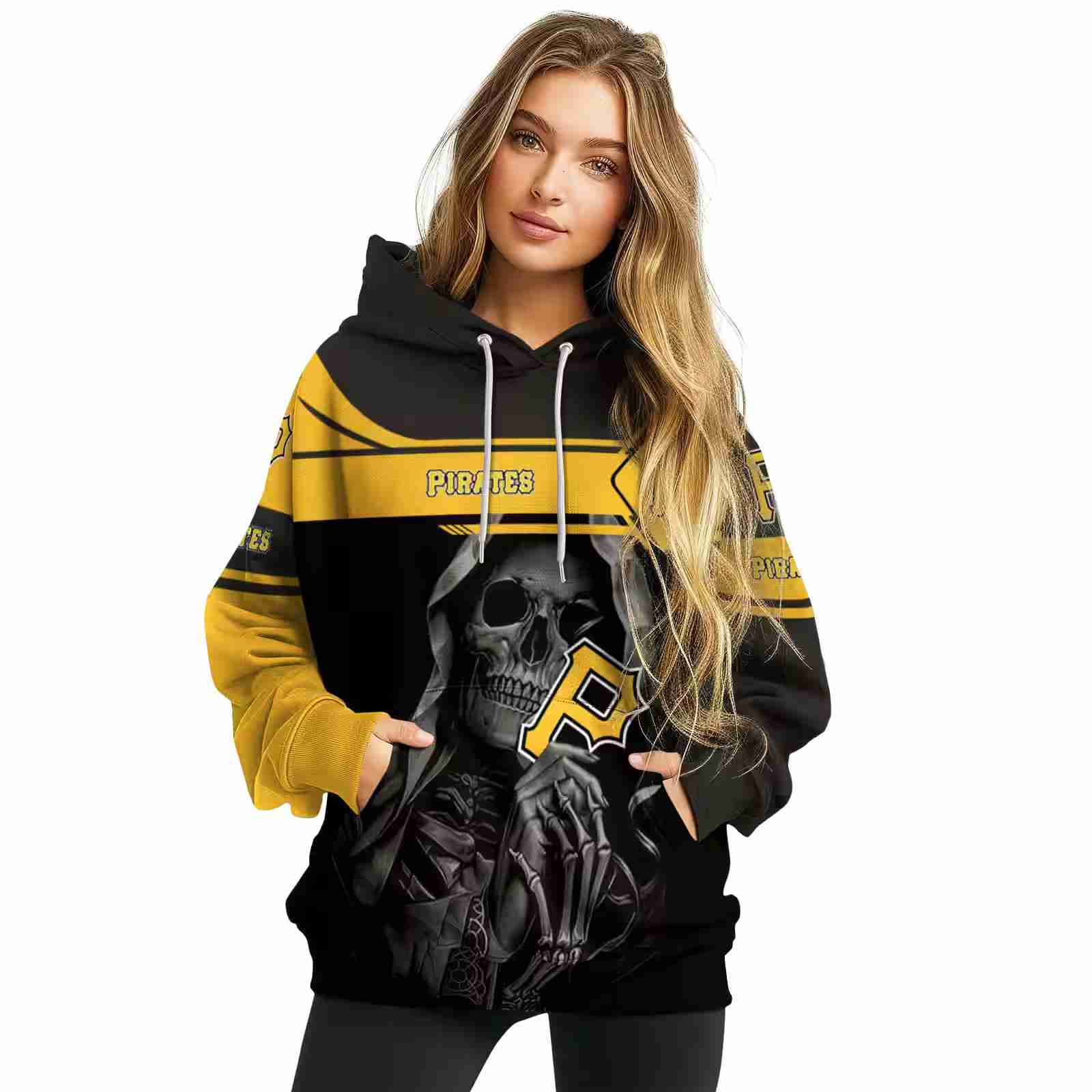 customized pittsburgh pirates grim reaper black hoodie high quality