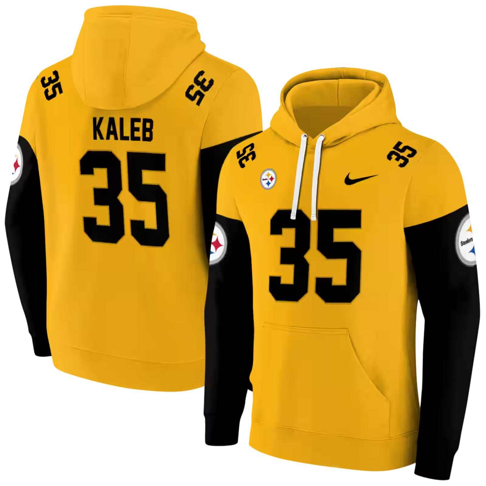 customized pittsburgh steelers minimal design gold hoodie fashion forward