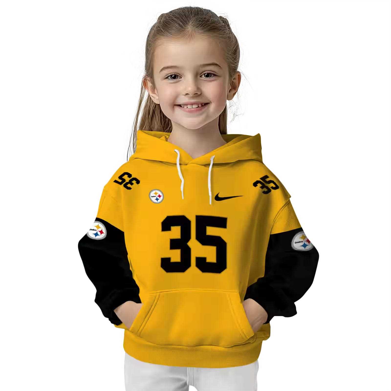 customized pittsburgh steelers minimal design gold hoodie top rated