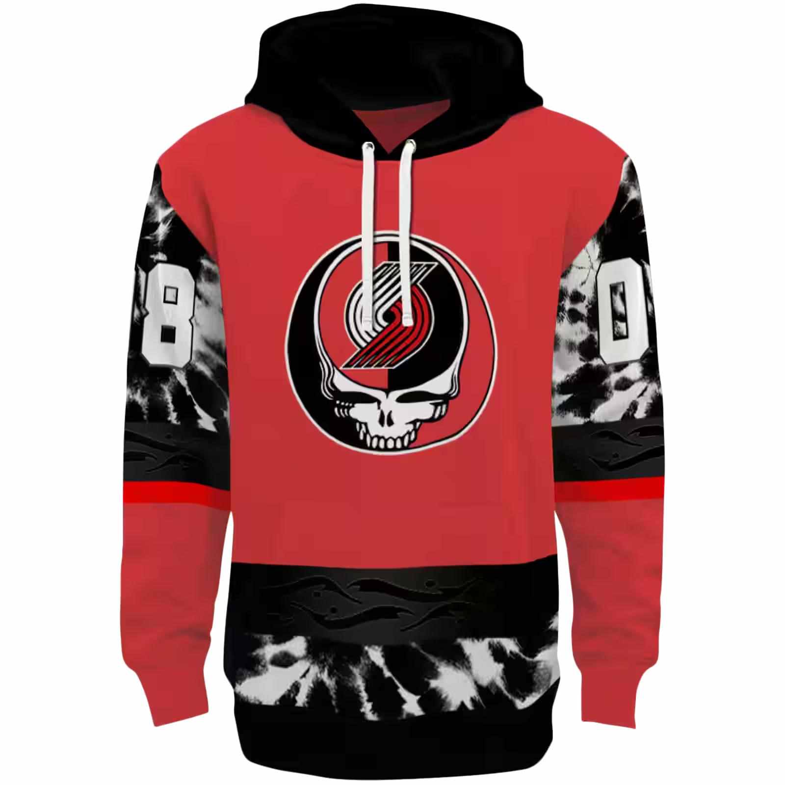 Customized Portland Trail Blazers Grateful Vibes Red Hoodie