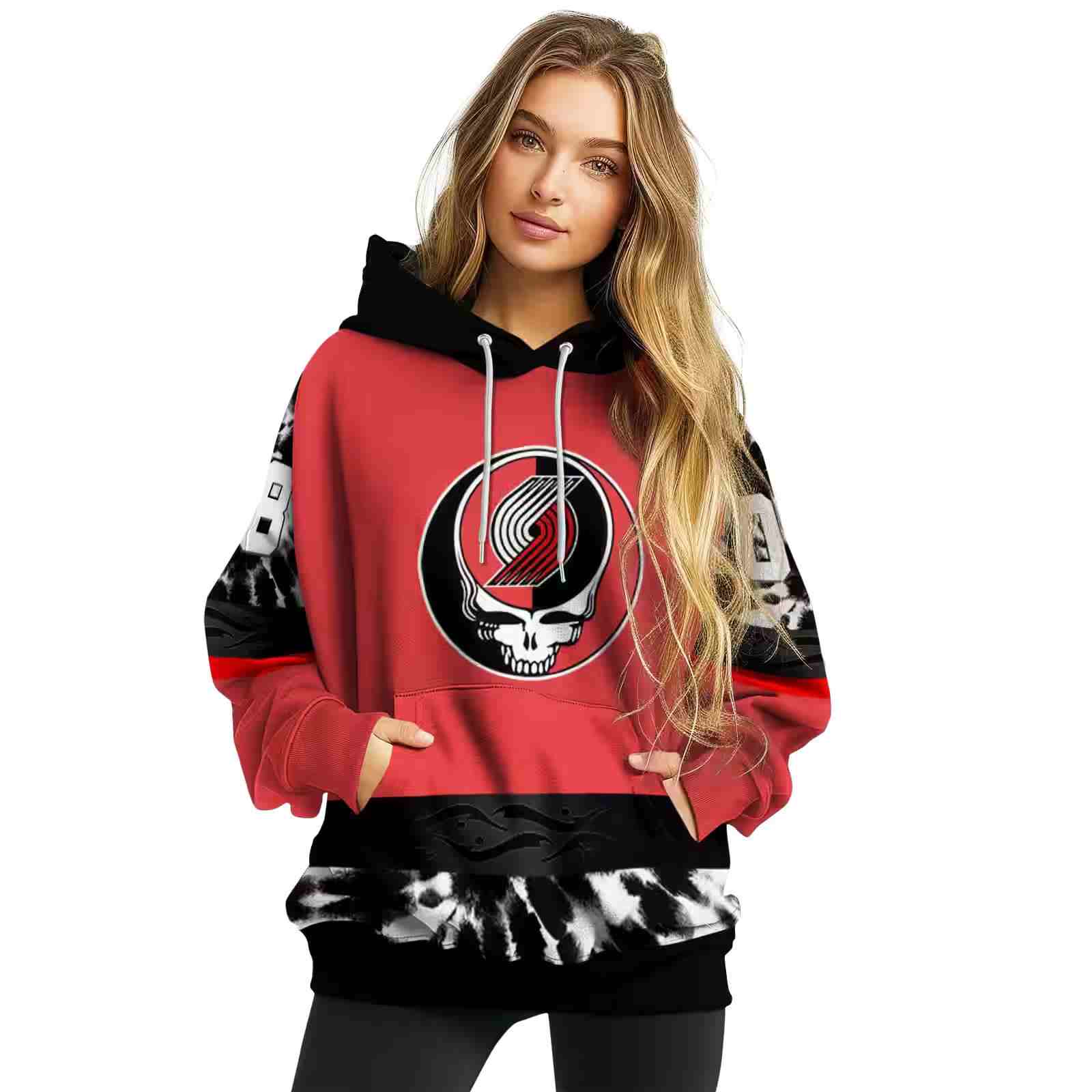 customized portland trail blazers grateful vibes red hoodie high quality