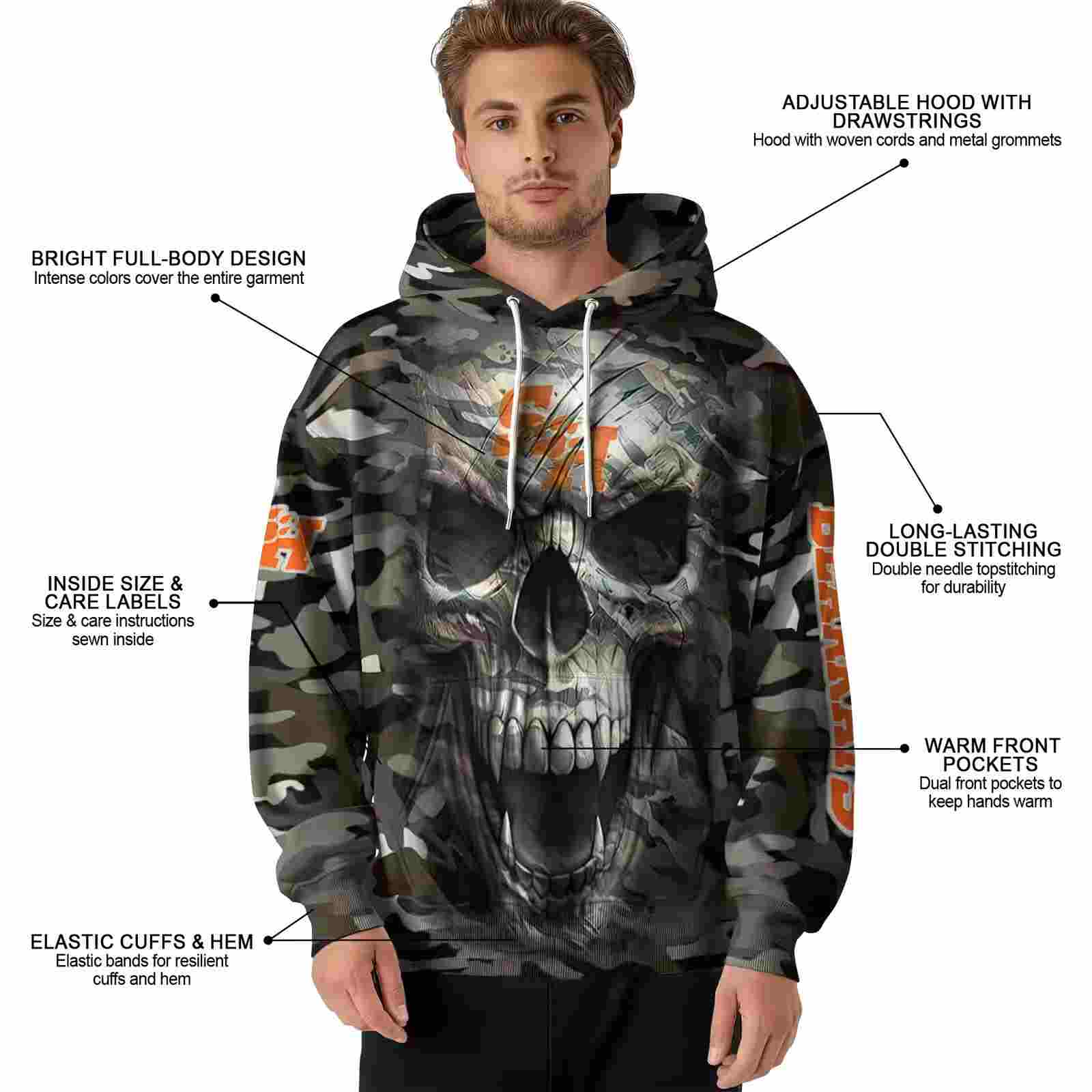 customized sam houston bearkats camo skull hoodie latest model