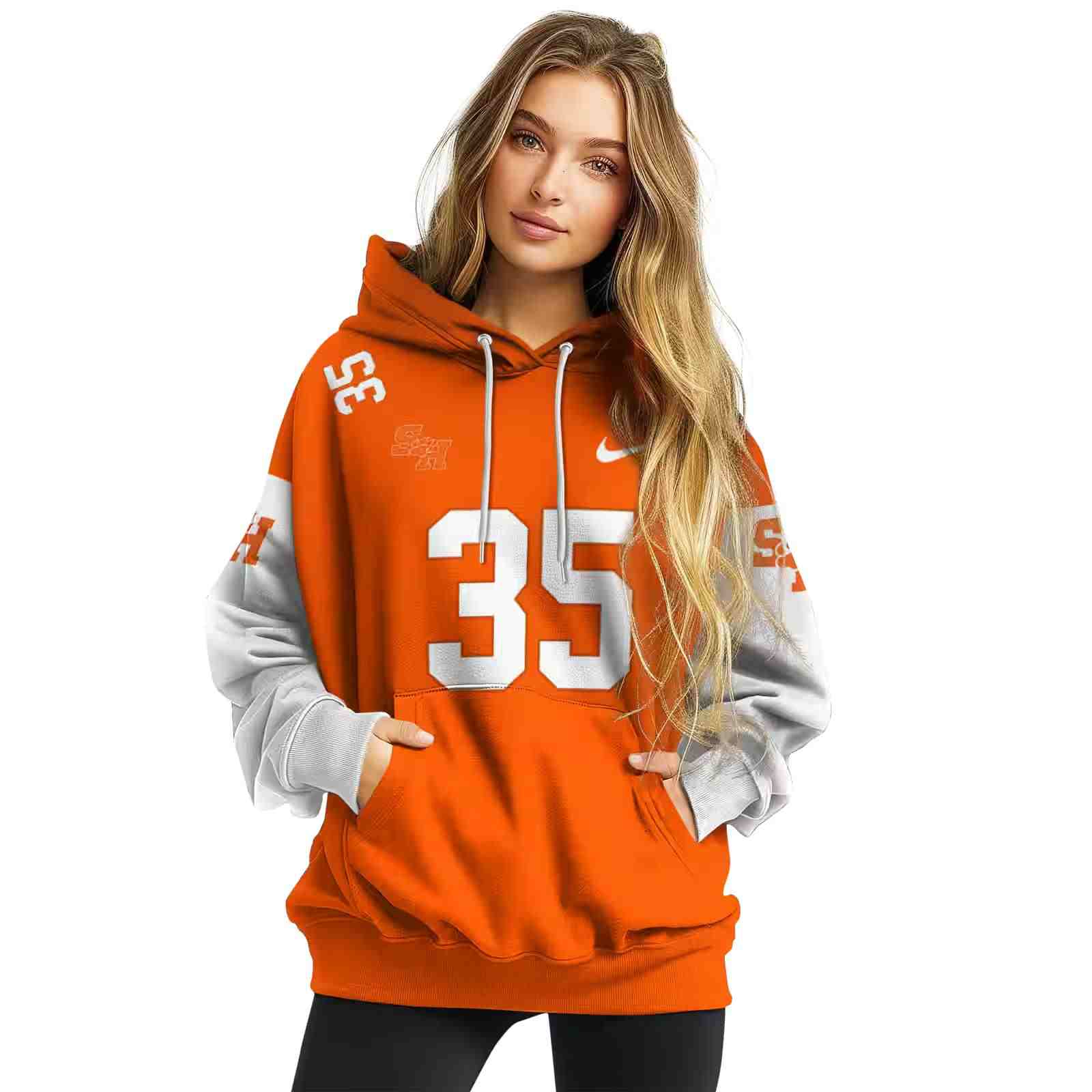 customized sam houston bearkats minimal design orange hoodie high quality