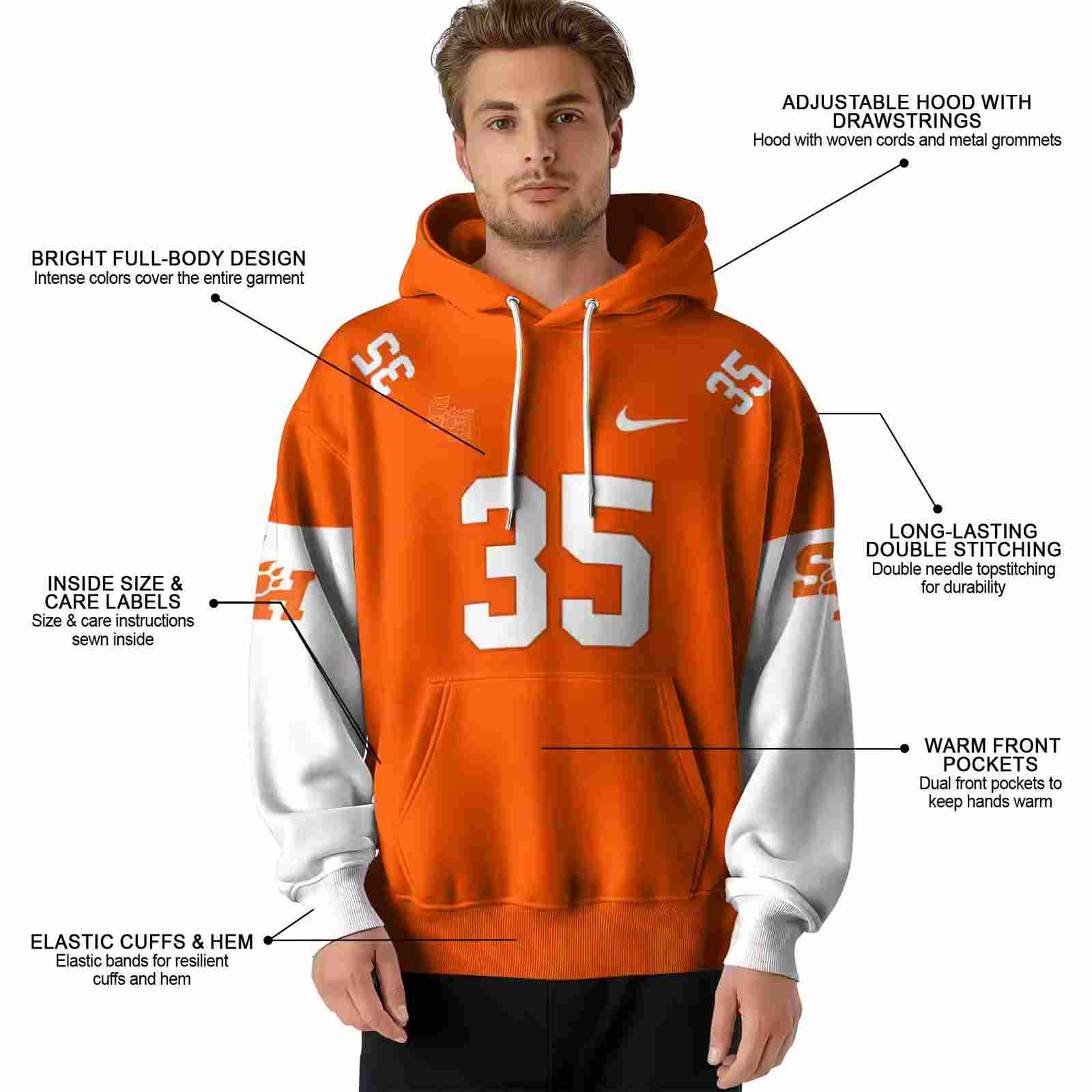 customized sam houston bearkats minimal design orange hoodie latest model