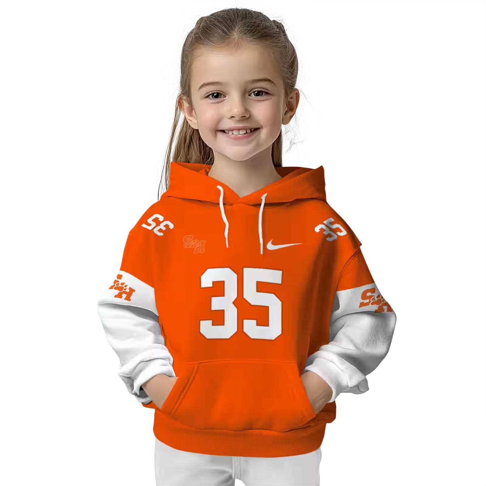 customized sam houston bearkats minimal design orange hoodie top rated