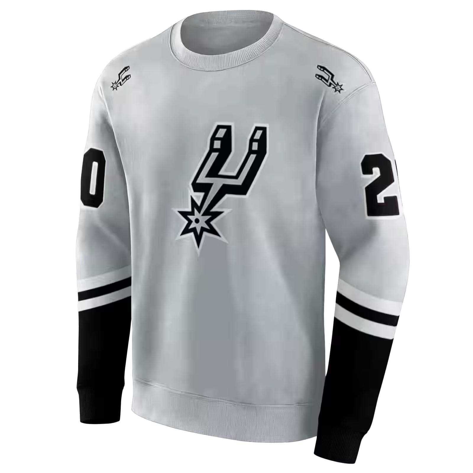 customized san antonio spurs striped sleeves silver hoodie new arrival