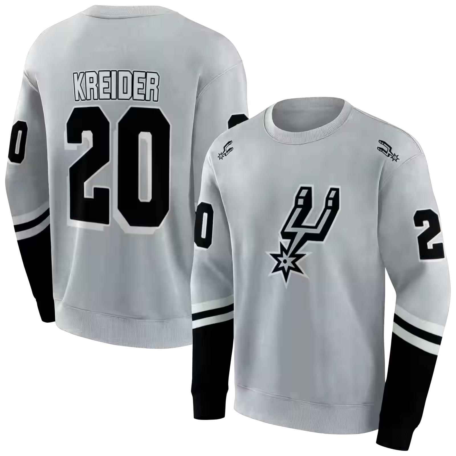 customized san antonio spurs striped sleeves silver hoodie premium grade