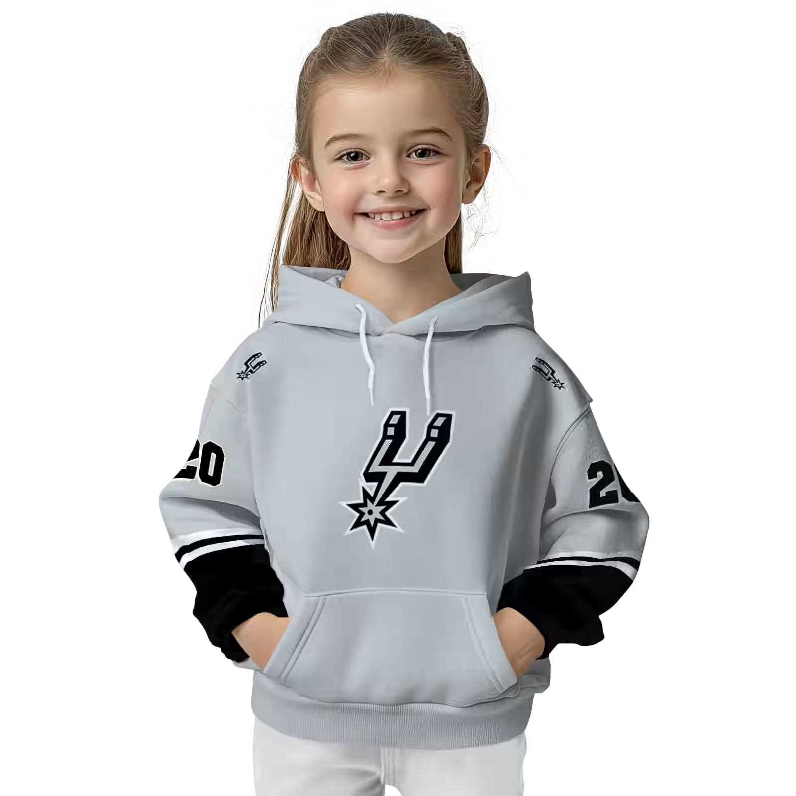 customized san antonio spurs striped sleeves silver hoodie top rated