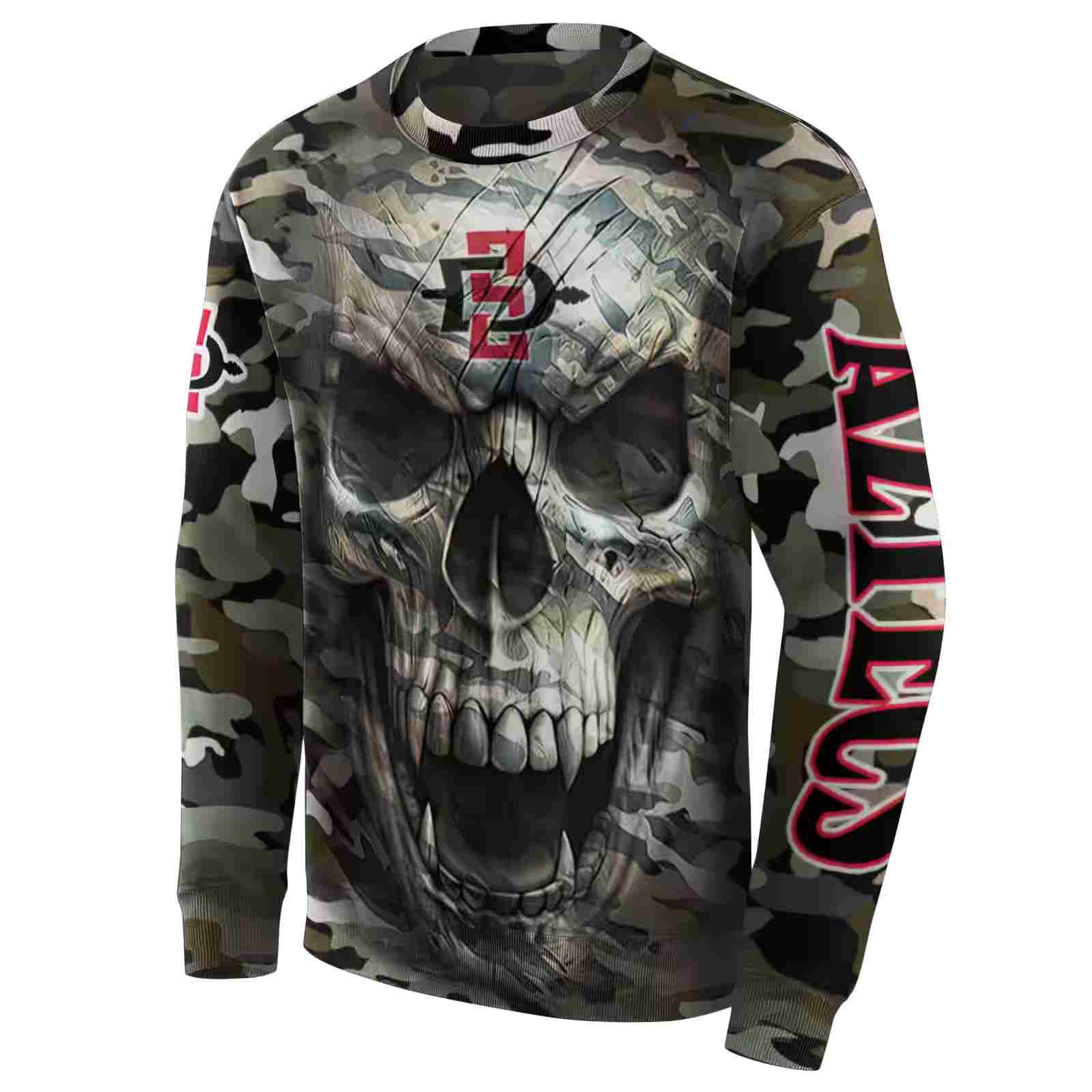 customized san diego state aztecs camo skull hoodie new arrival