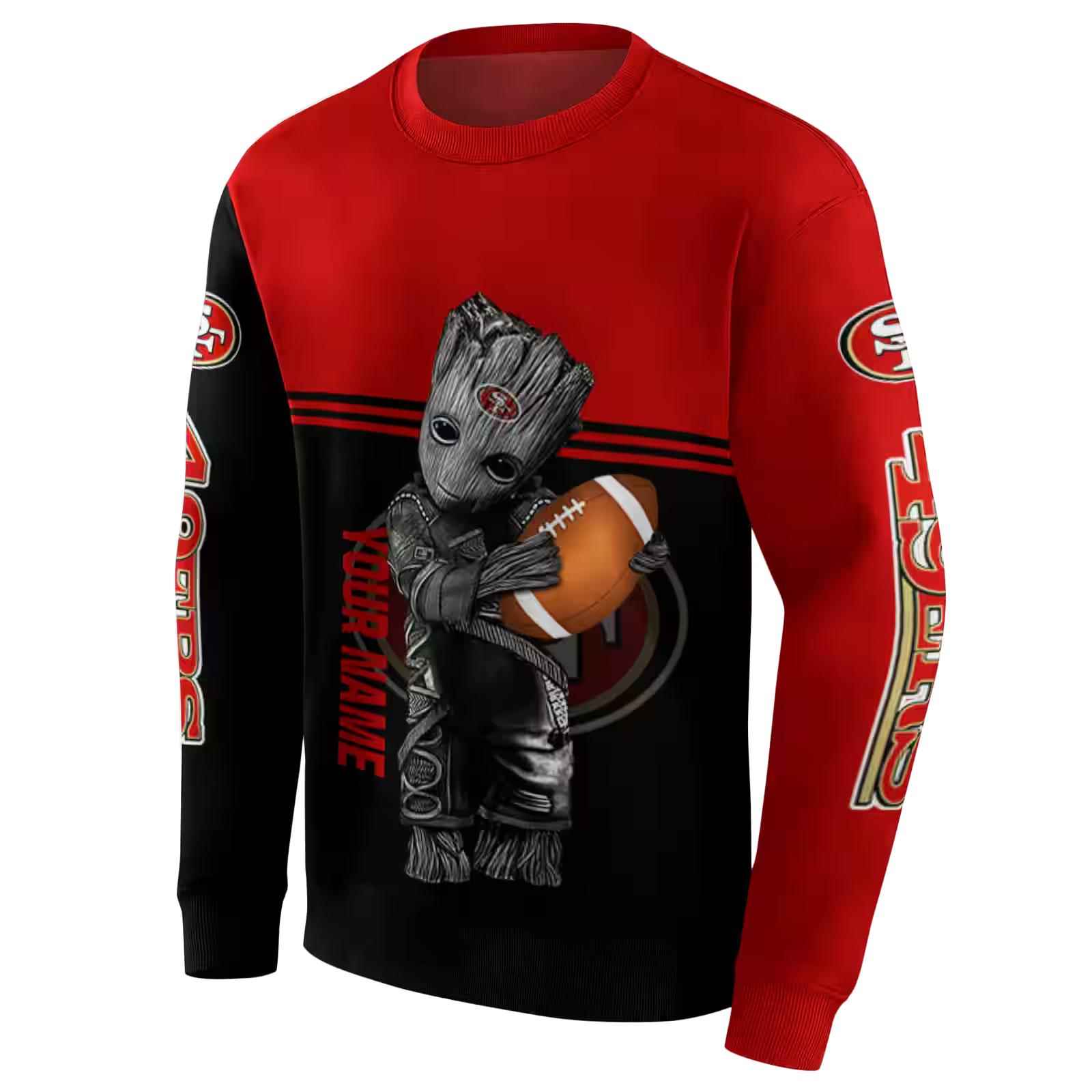 customized san francisco 49ers baby groot red black hoodie new arrival