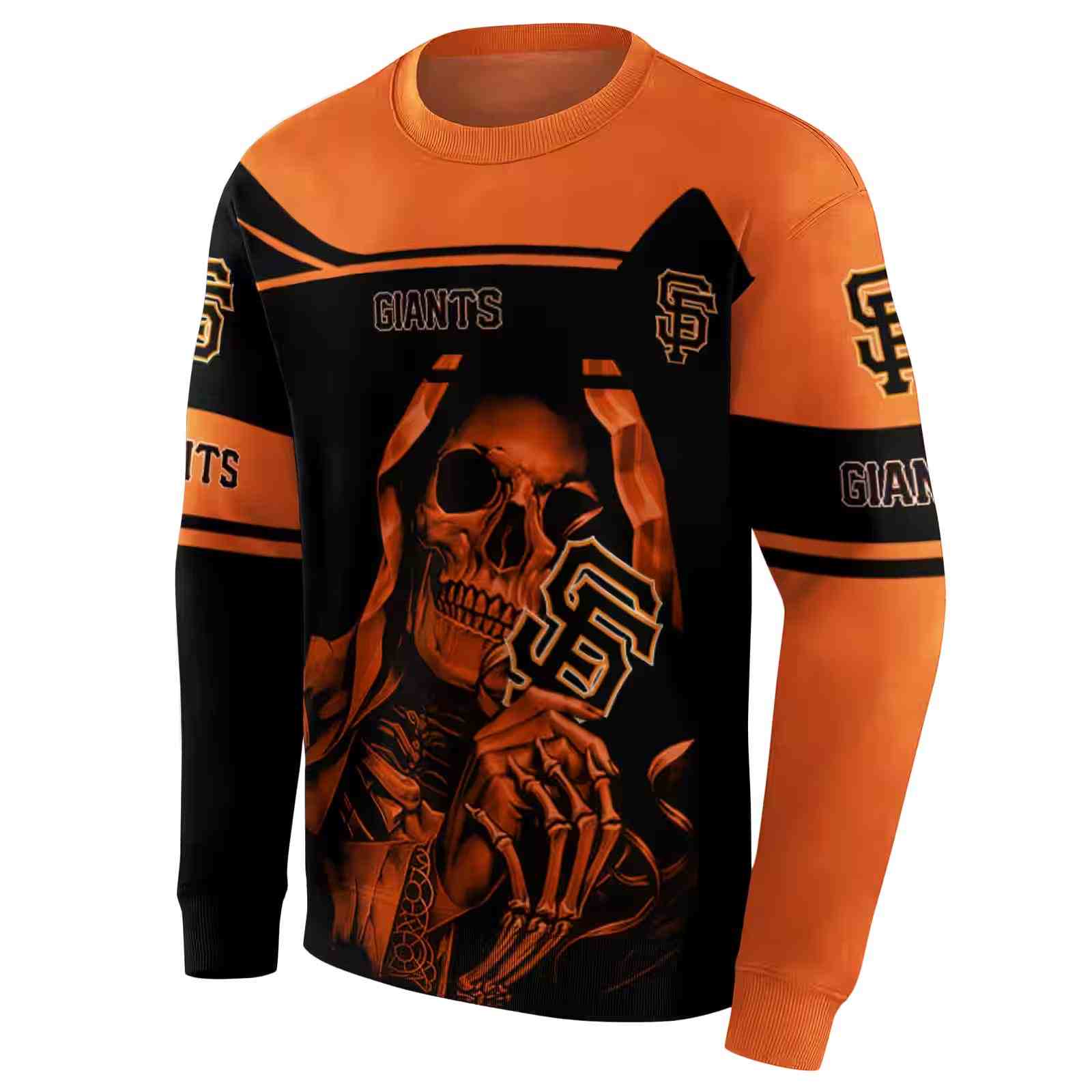 customized san francisco giants grim reaper orange black hoodie new arrival