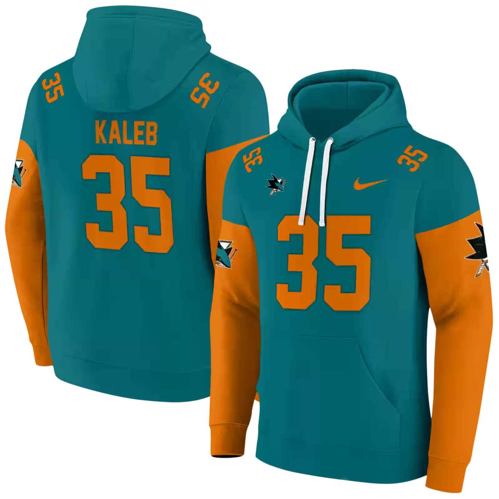 customized san jose sharks minimal design teal hoodie fashion forward