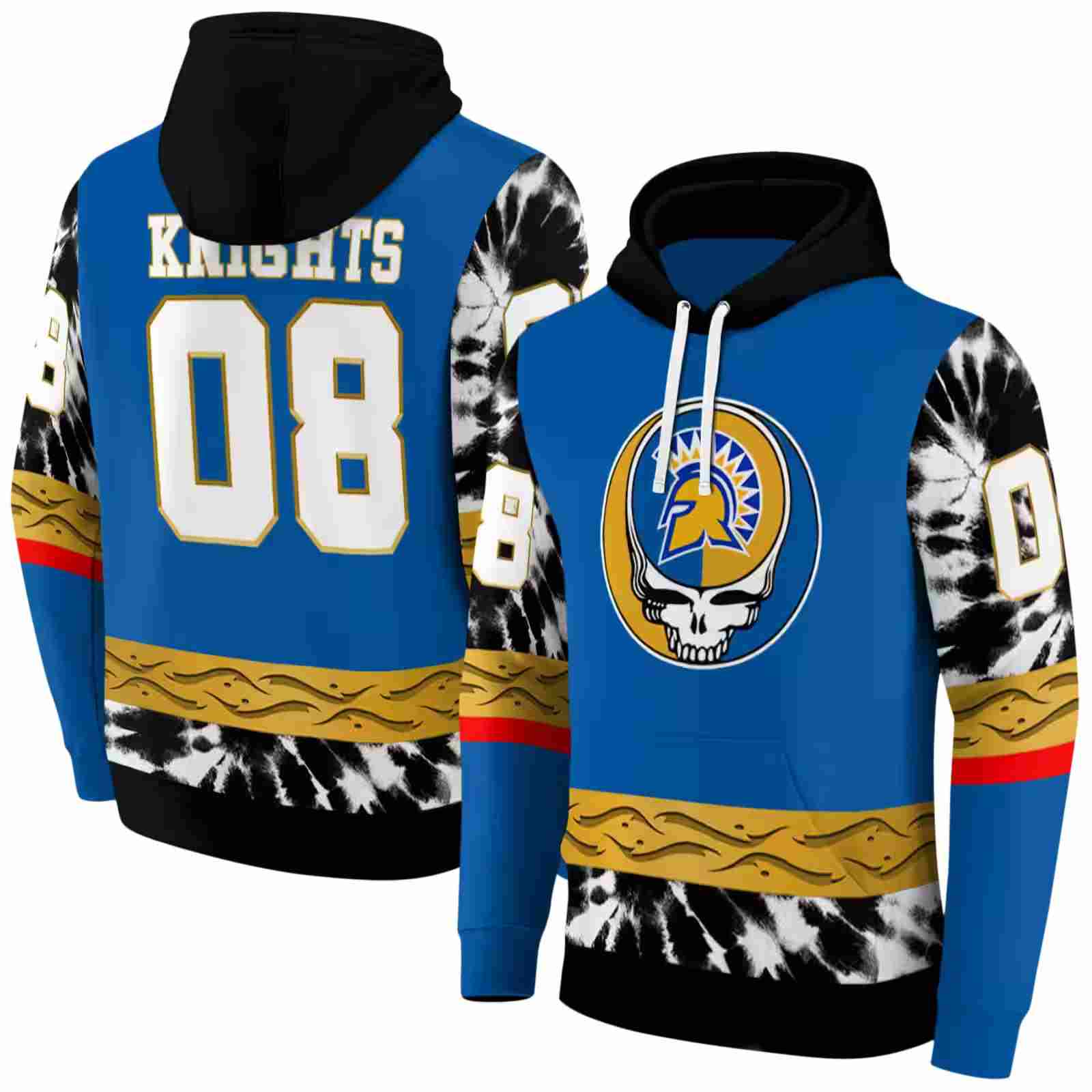 customized san jose state spartans grateful vibes blue hoodie fashion forward