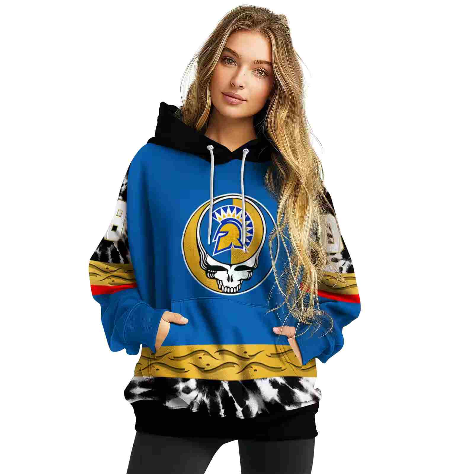 customized san jose state spartans grateful vibes blue hoodie high quality