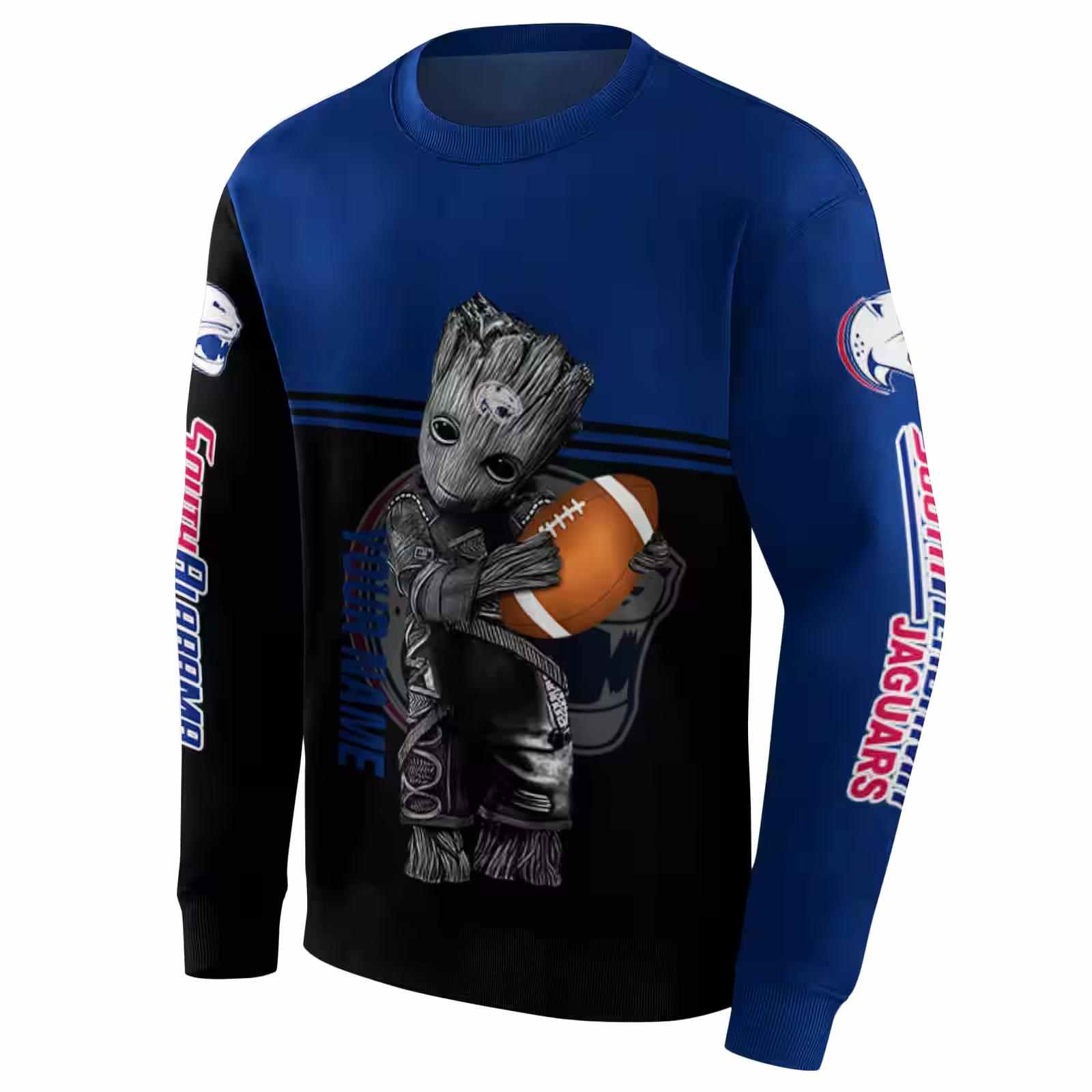 customized south alabama jaguars baby groot blue black hoodie new arrival