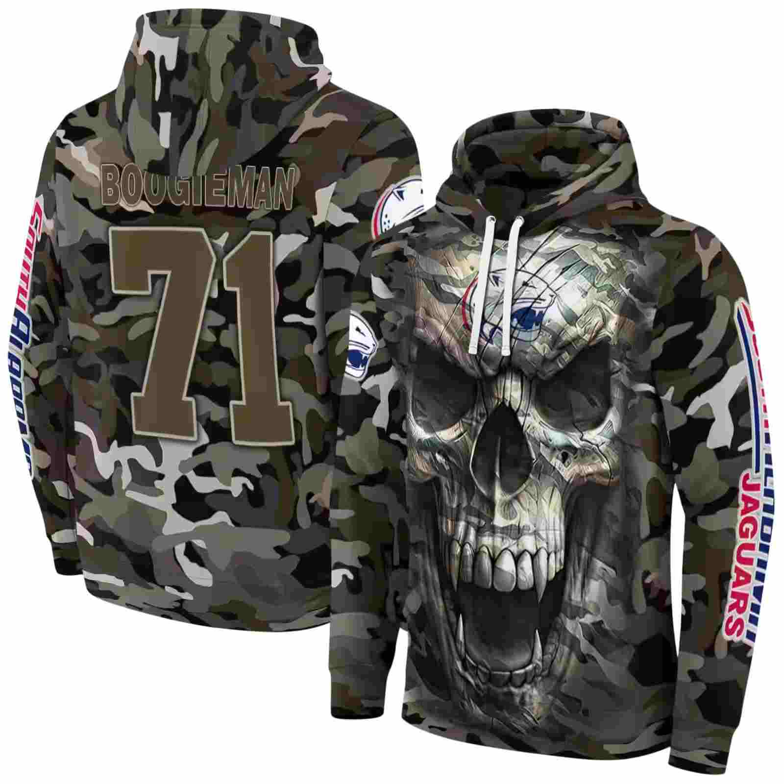 customized south alabama jaguars camo skull hoodie fashion forward