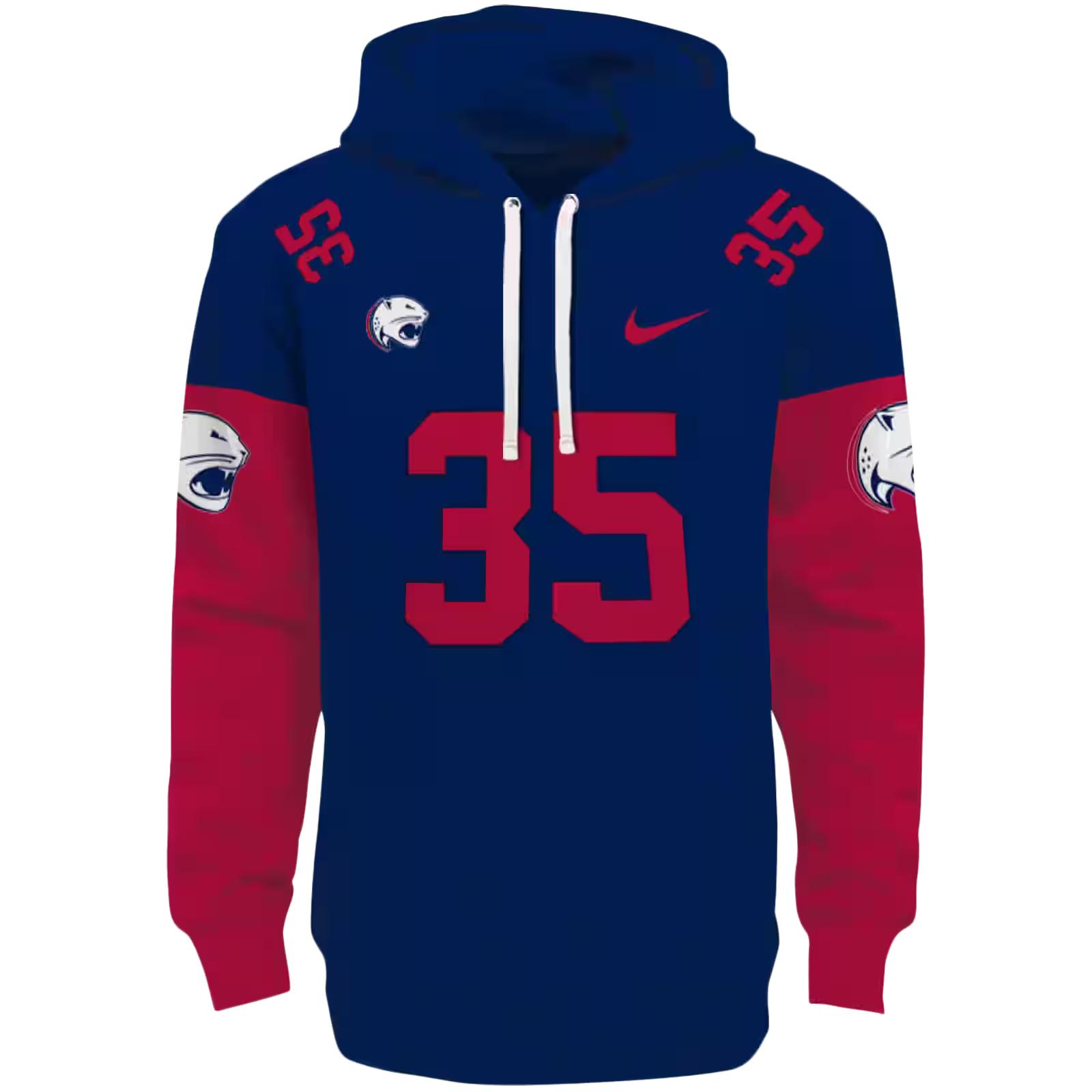 Customized South Alabama Jaguars Minimal Design Blue Hoodie