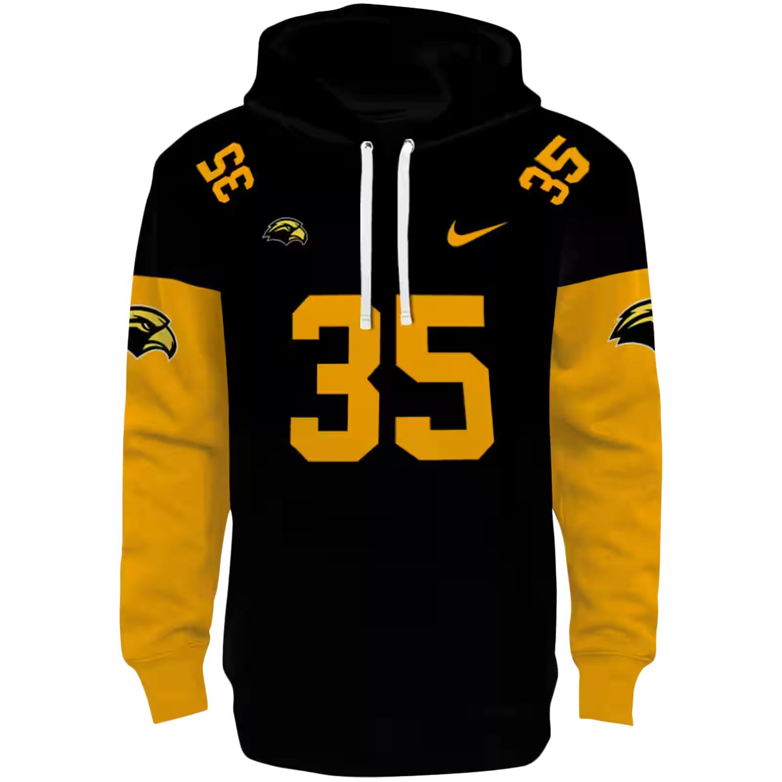 Customized Southern Miss Golden Eagles Minimal Design Black Hoodie