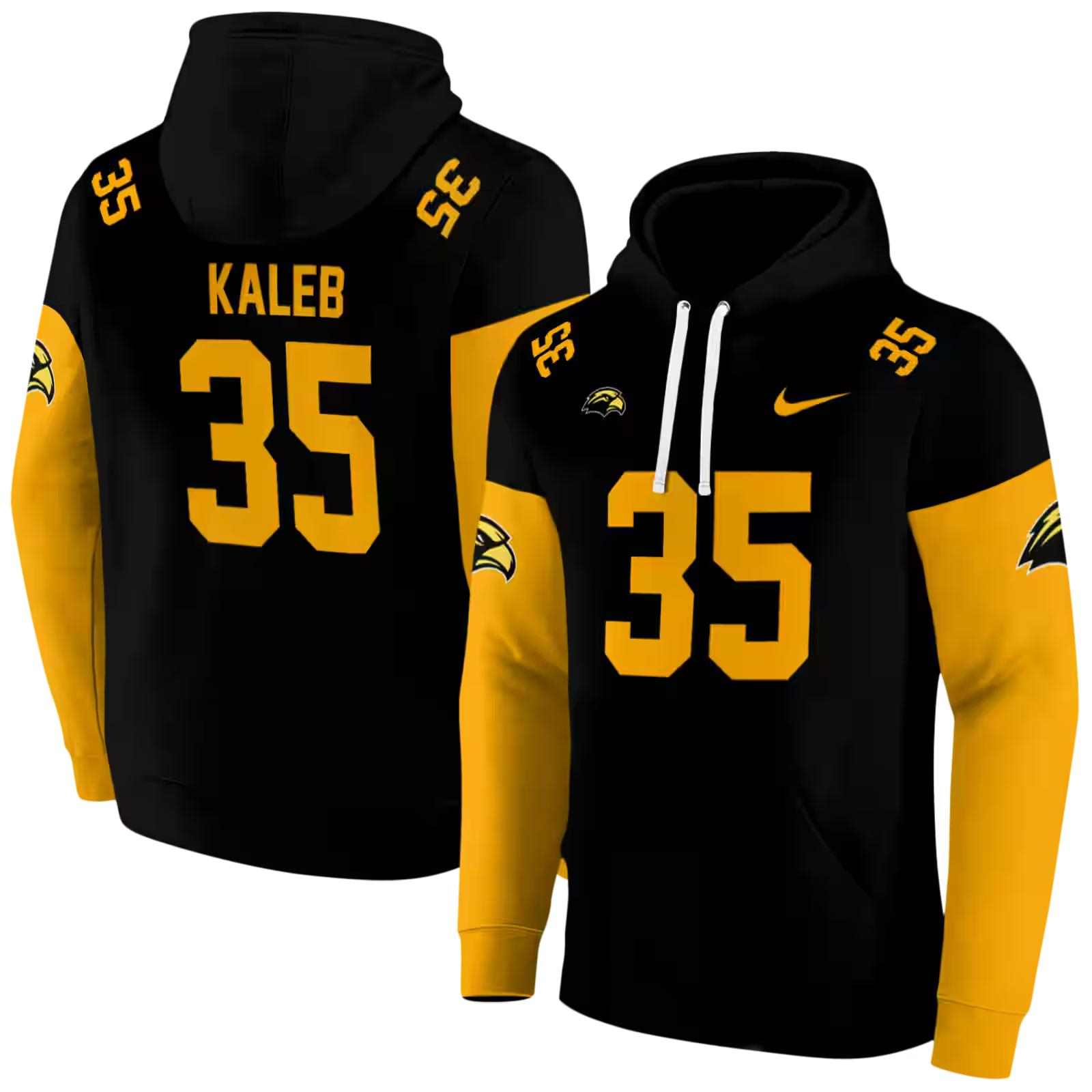 customized southern miss golden eagles minimal design black hoodie fashion forward