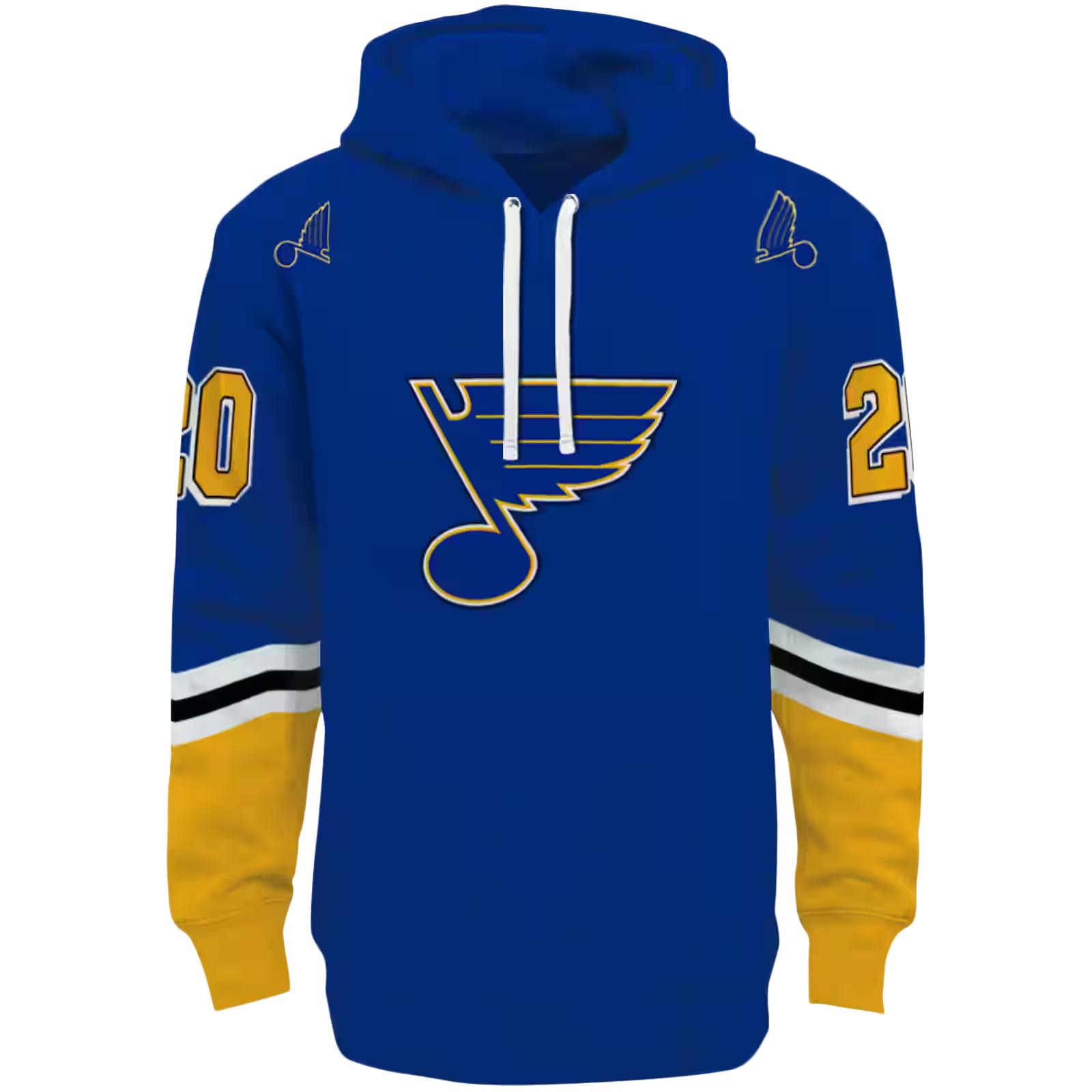 Customized St. Louis Blues Striped Sleeves Blue Hoodie