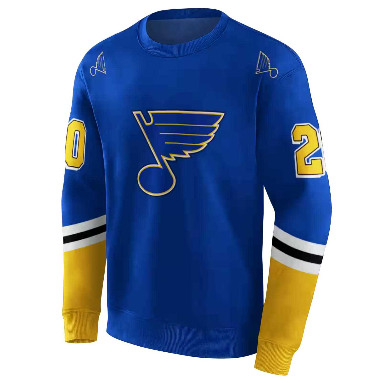 customized st louis blues striped sleeves blue hoodie new arrival