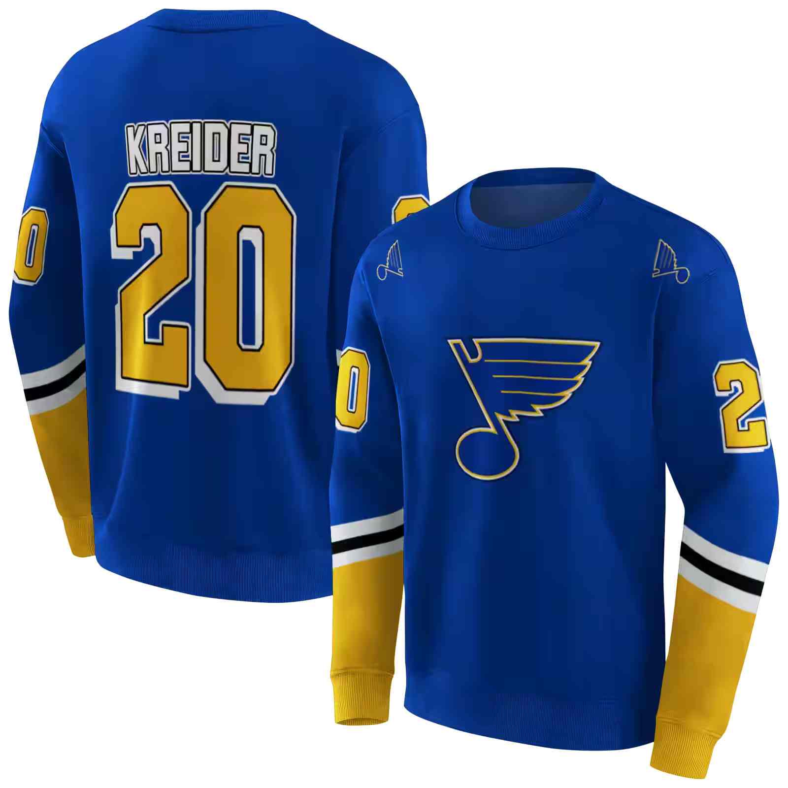 customized st louis blues striped sleeves blue hoodie premium grade