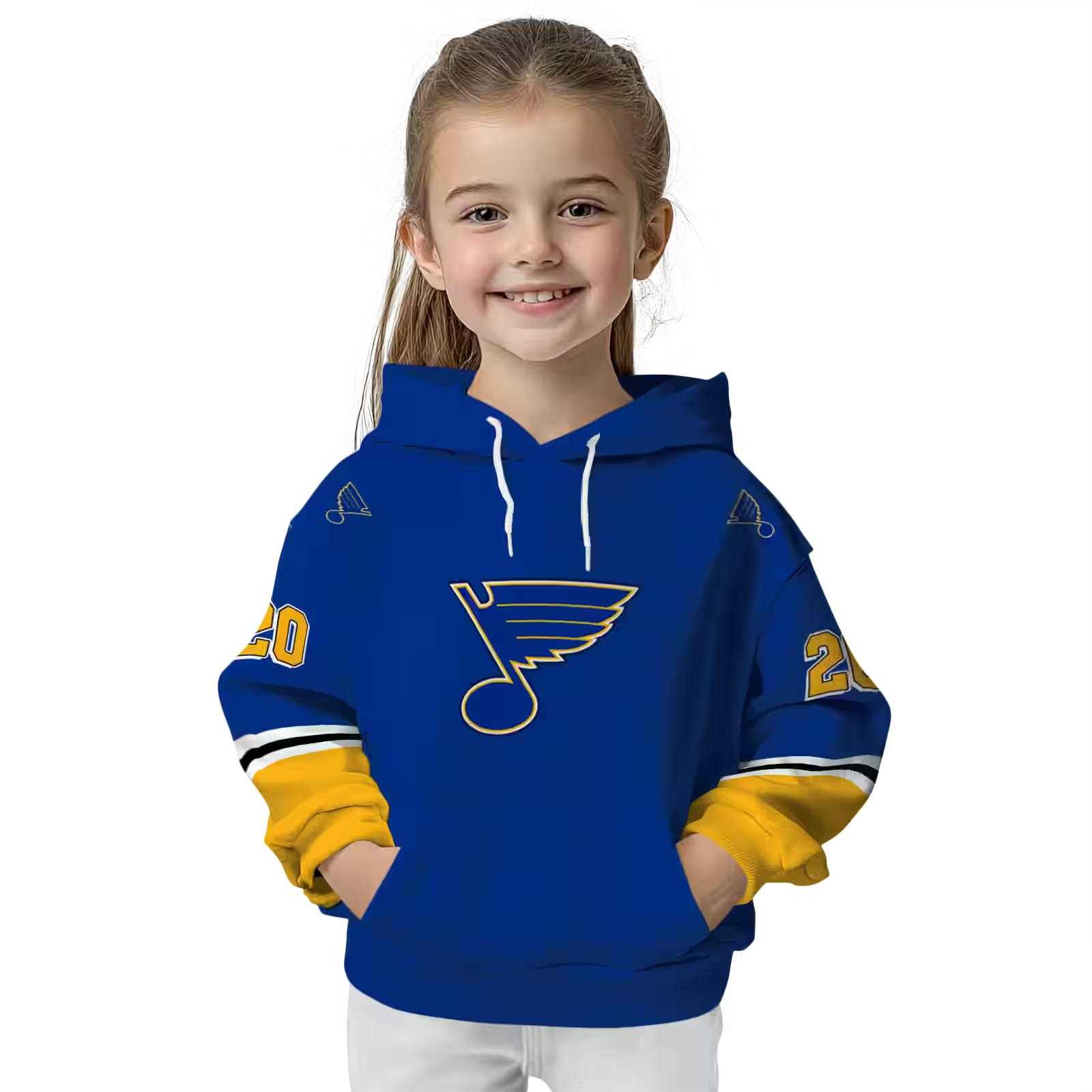 customized st louis blues striped sleeves blue hoodie top rated