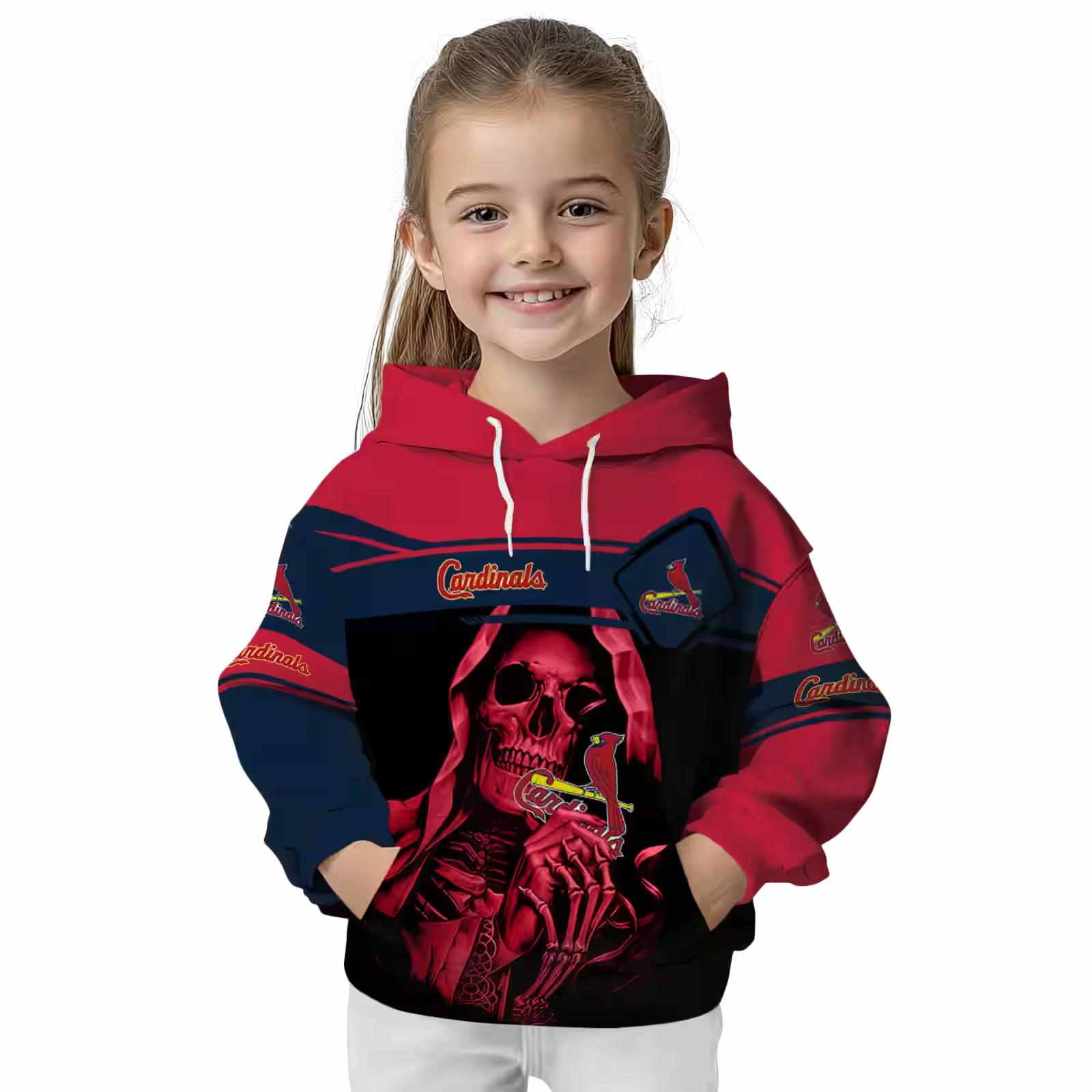 customized st louis cardinals grim reaper red black hoodie top rated