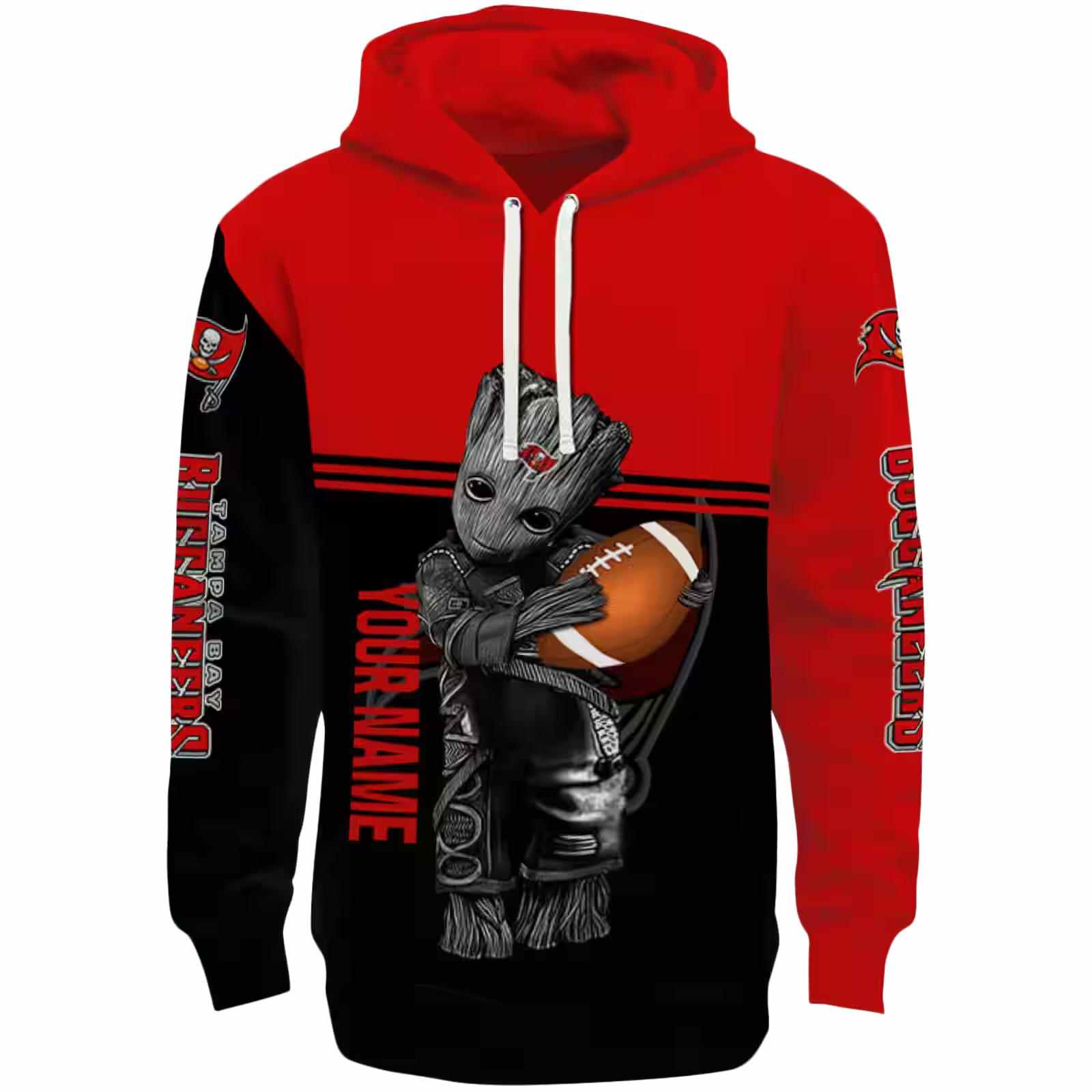 Customized Tampa Bay Buccaneers Baby Groot Red Black Hoodie