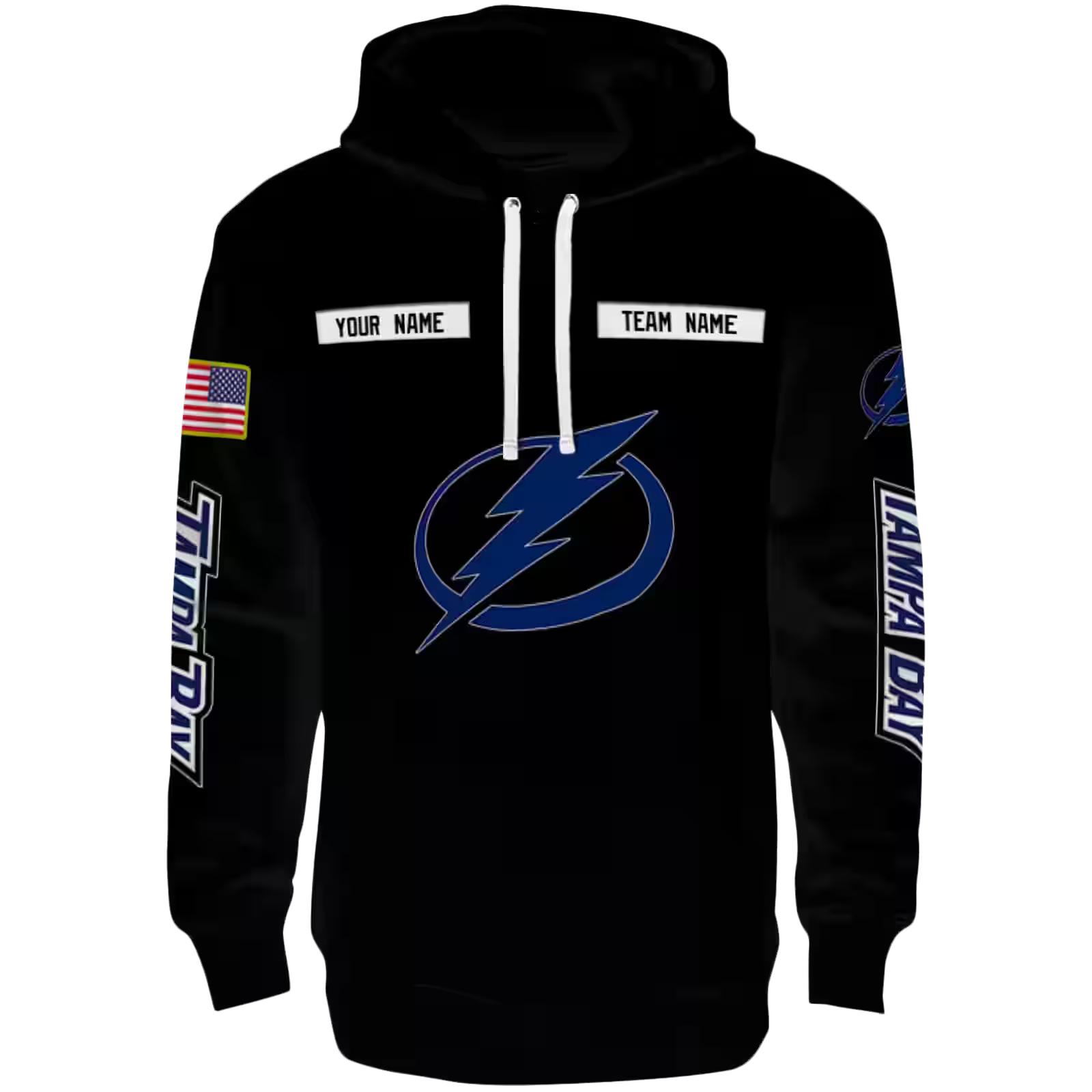 Customized Tampa Bay Lightning Punisher Skull Black Hoodie