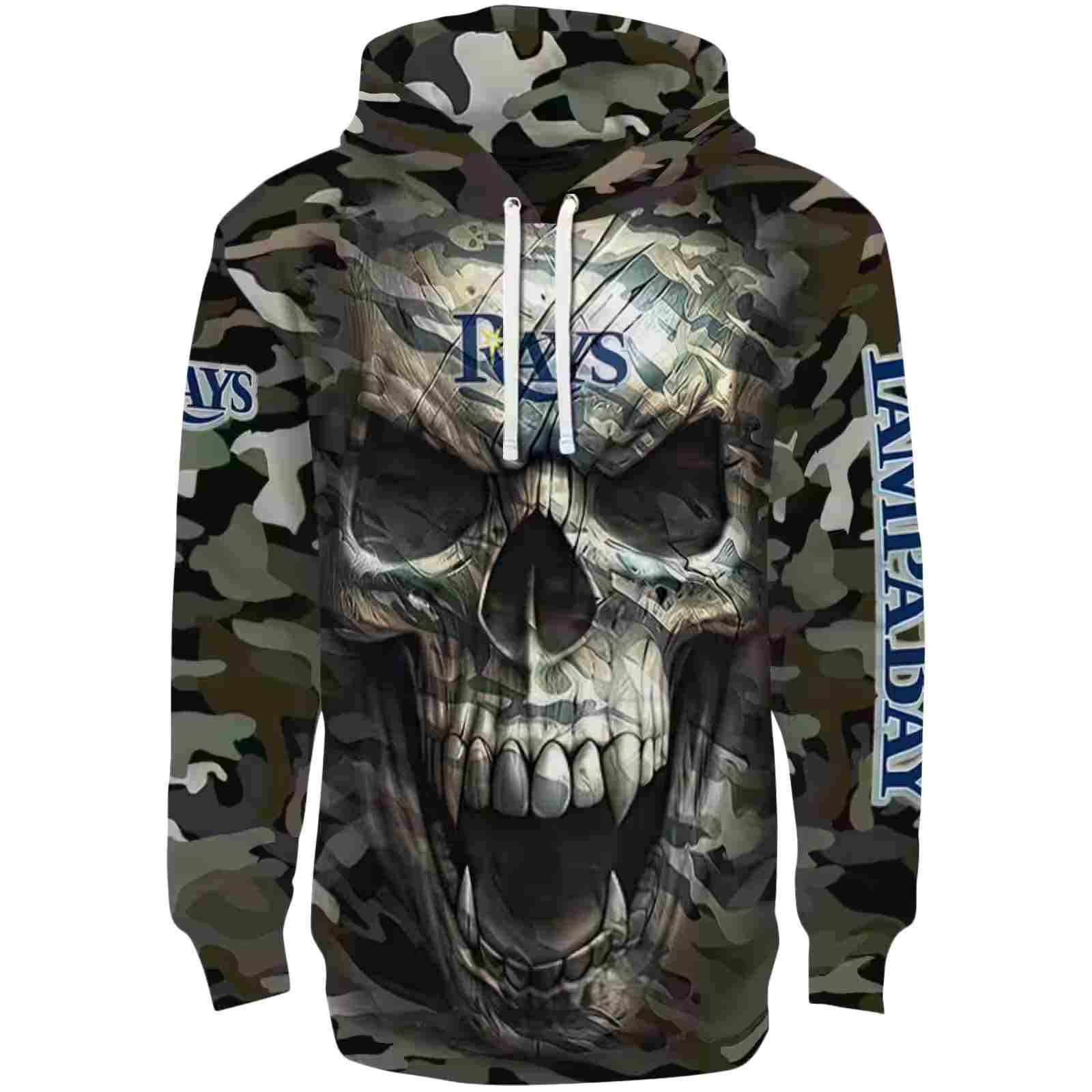 Customized Tampa Bay Rays Camo Skull Hoodie